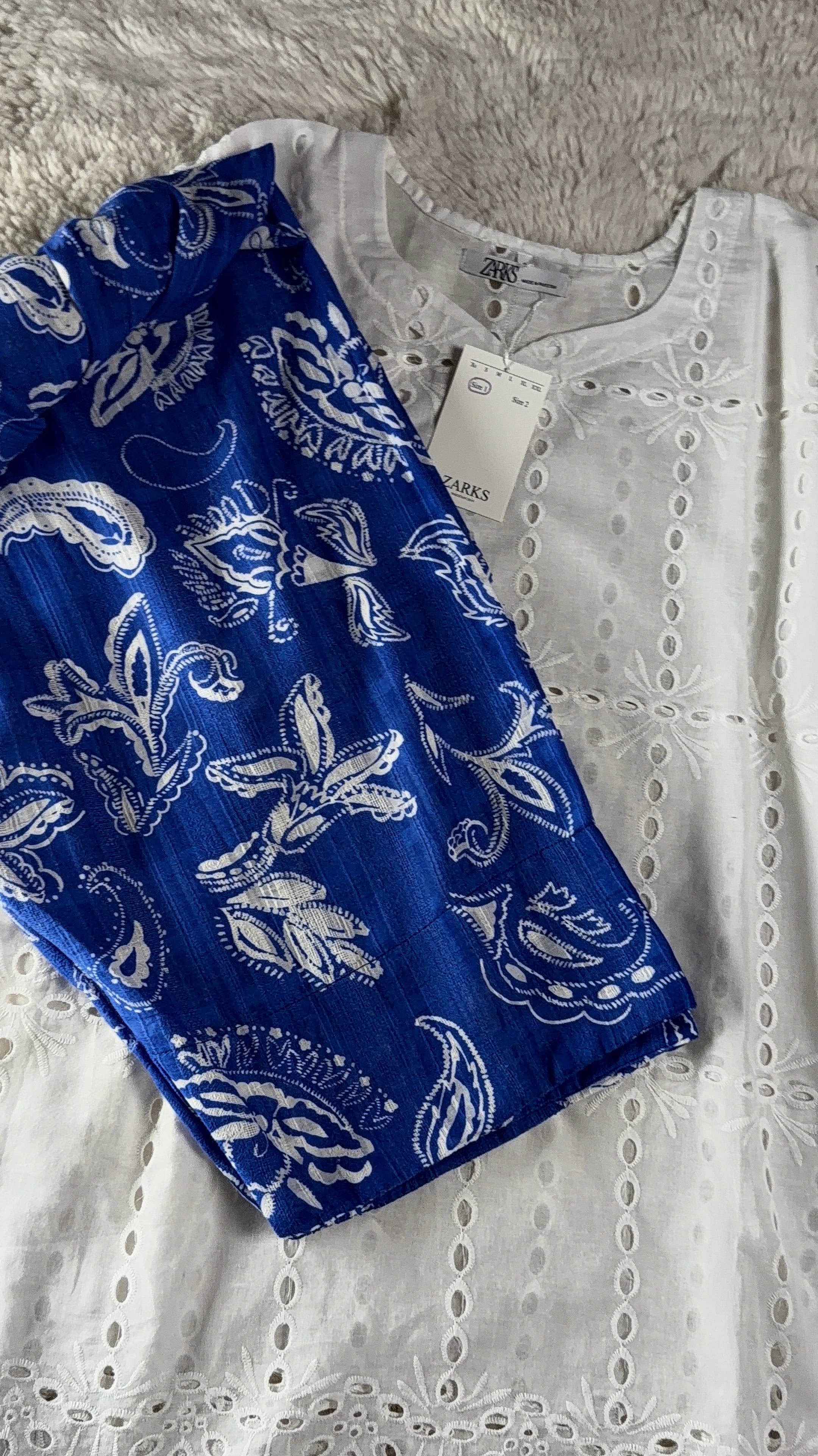 White shell chikankari set