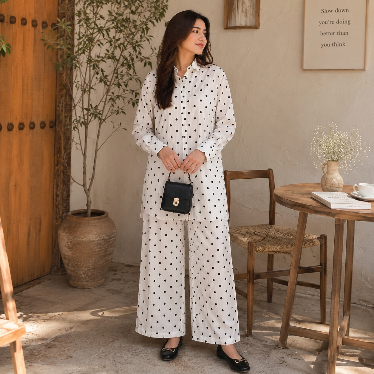 White polka texture set