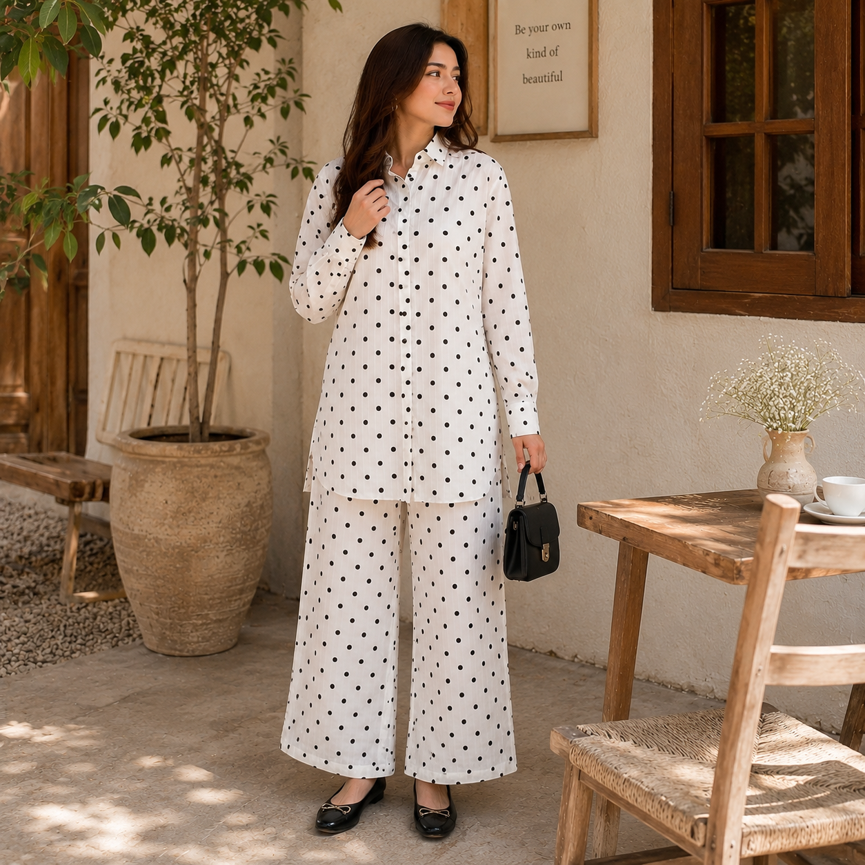 White polka texture set