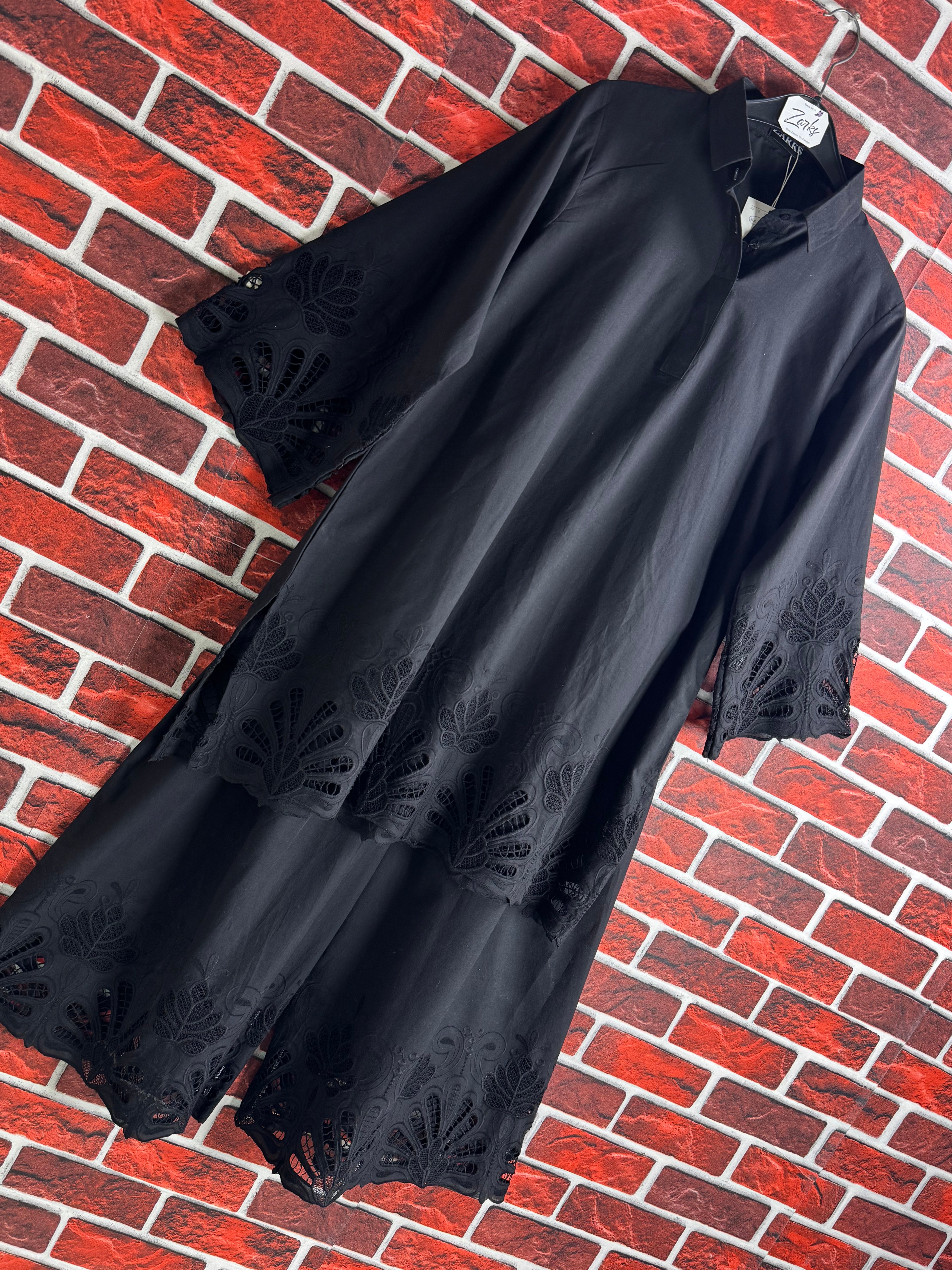 Black schiffli Coord set