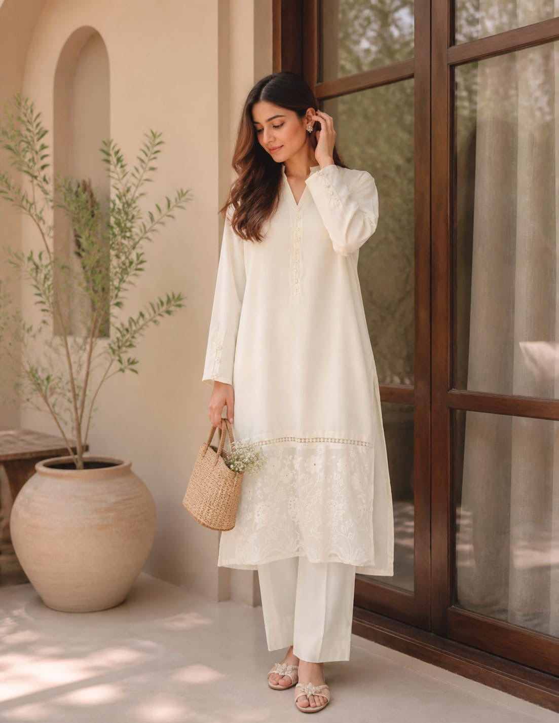 Cream dove outfit