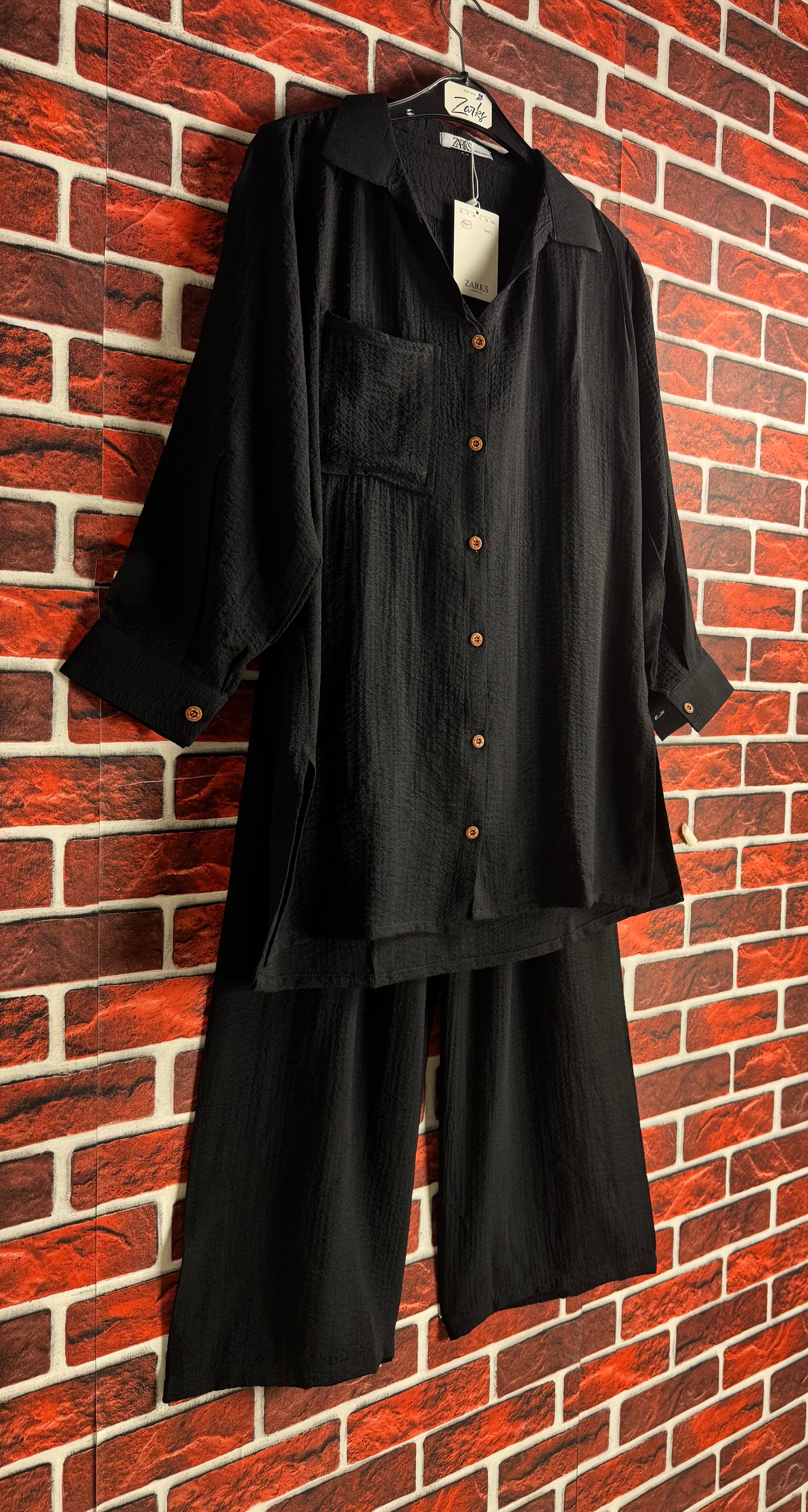 Black textured Coord set