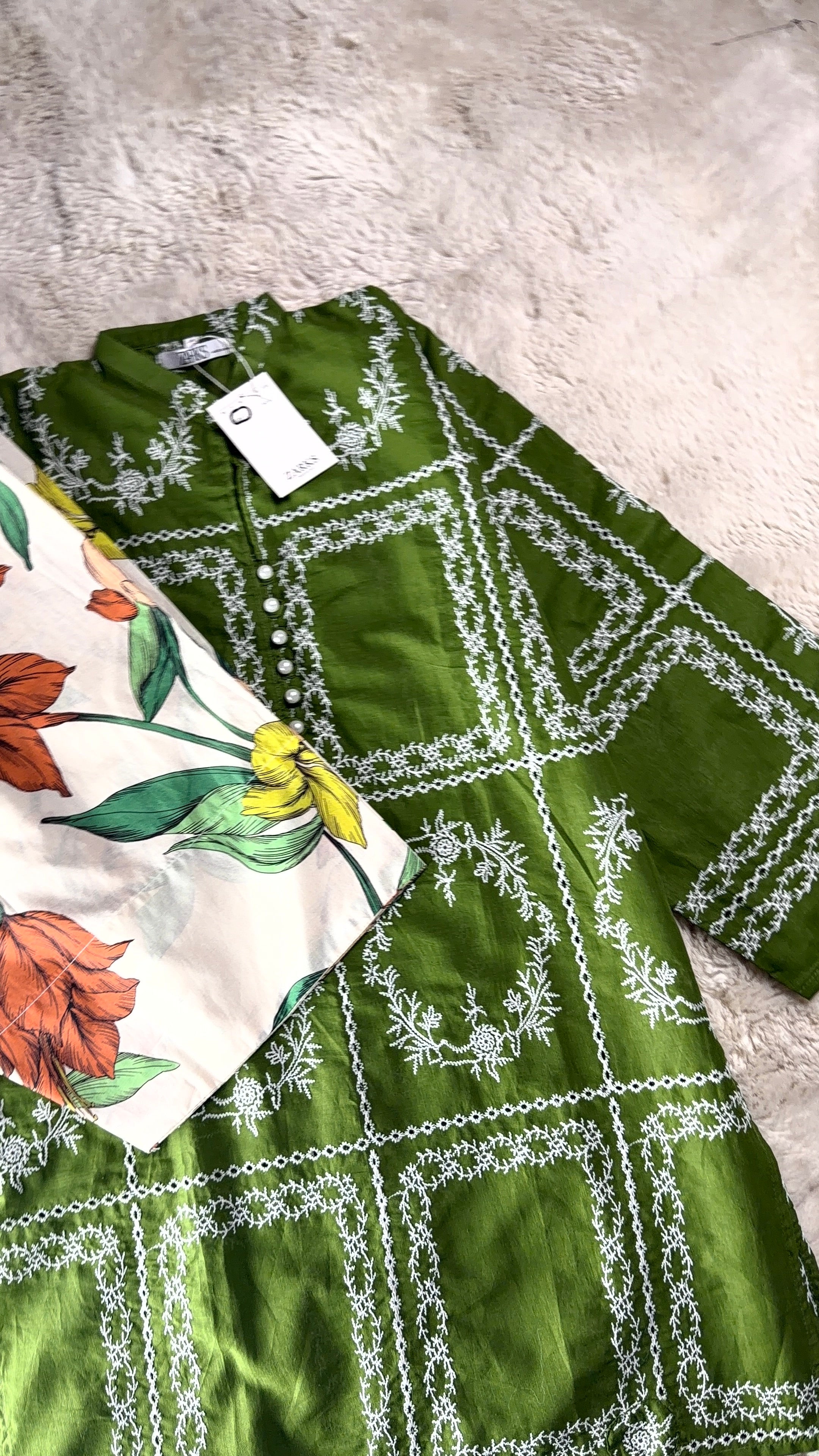 Olive chikankari set