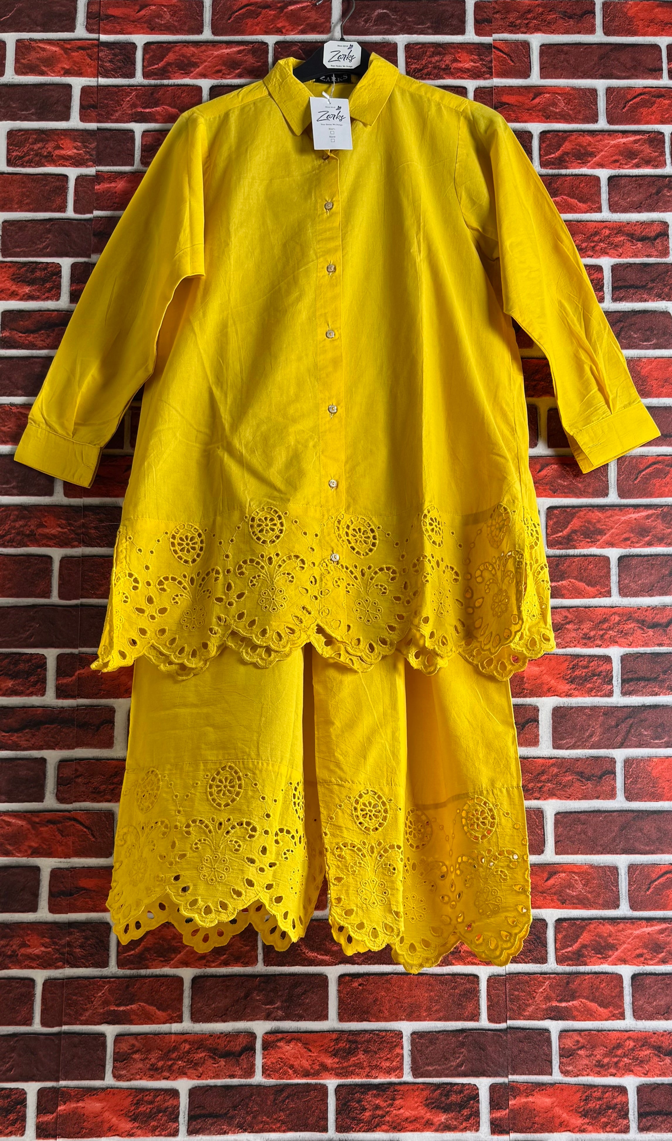 Yellow chickenkari Coord set