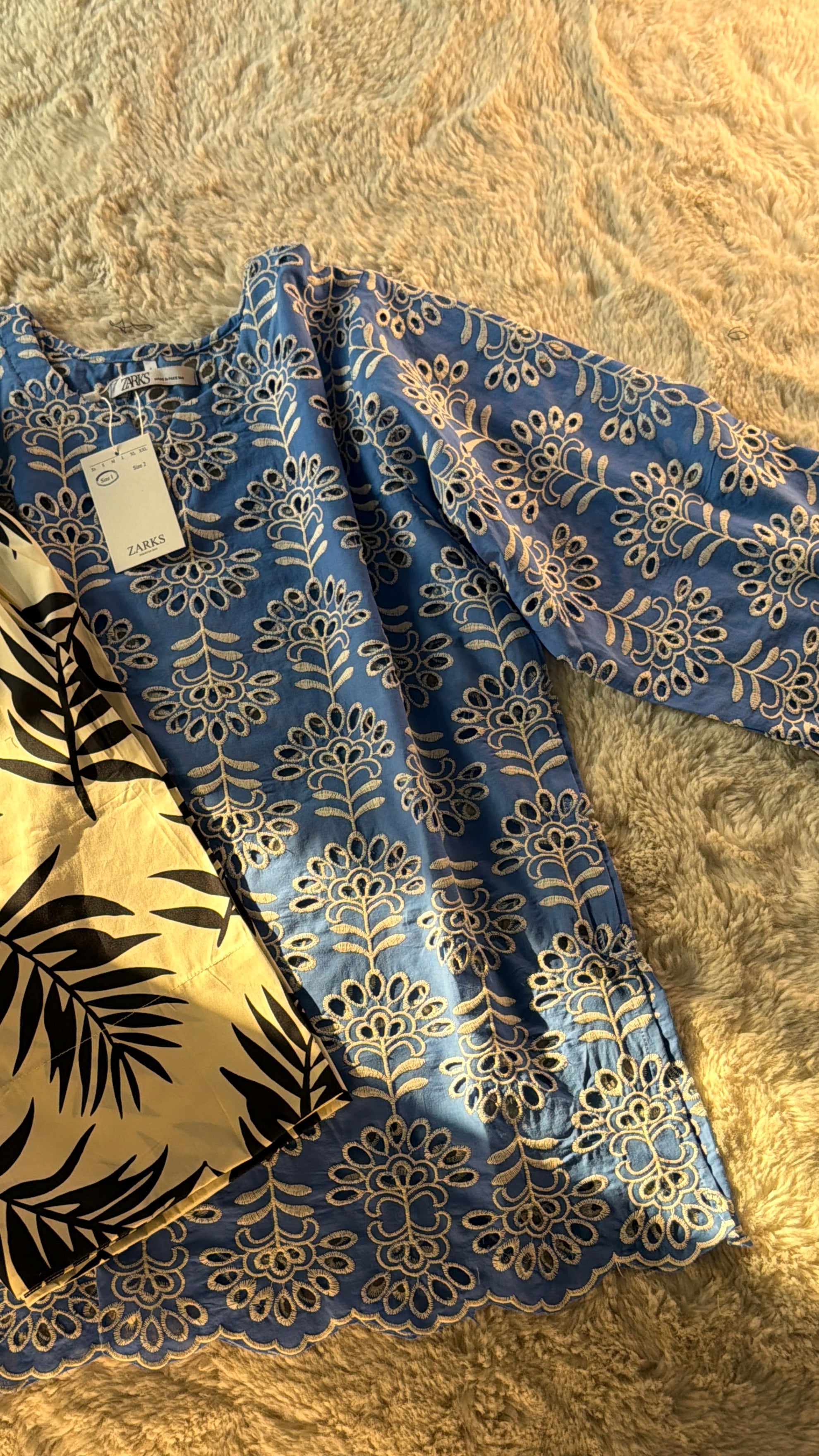 Azure chikankari set