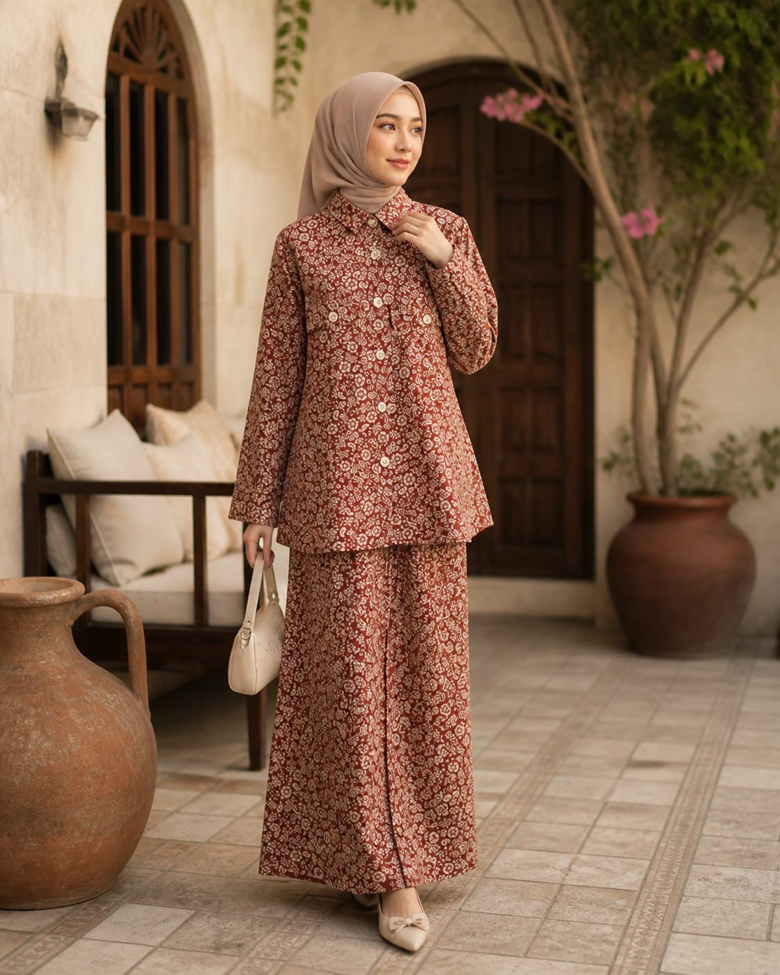 Peach corduroy coord