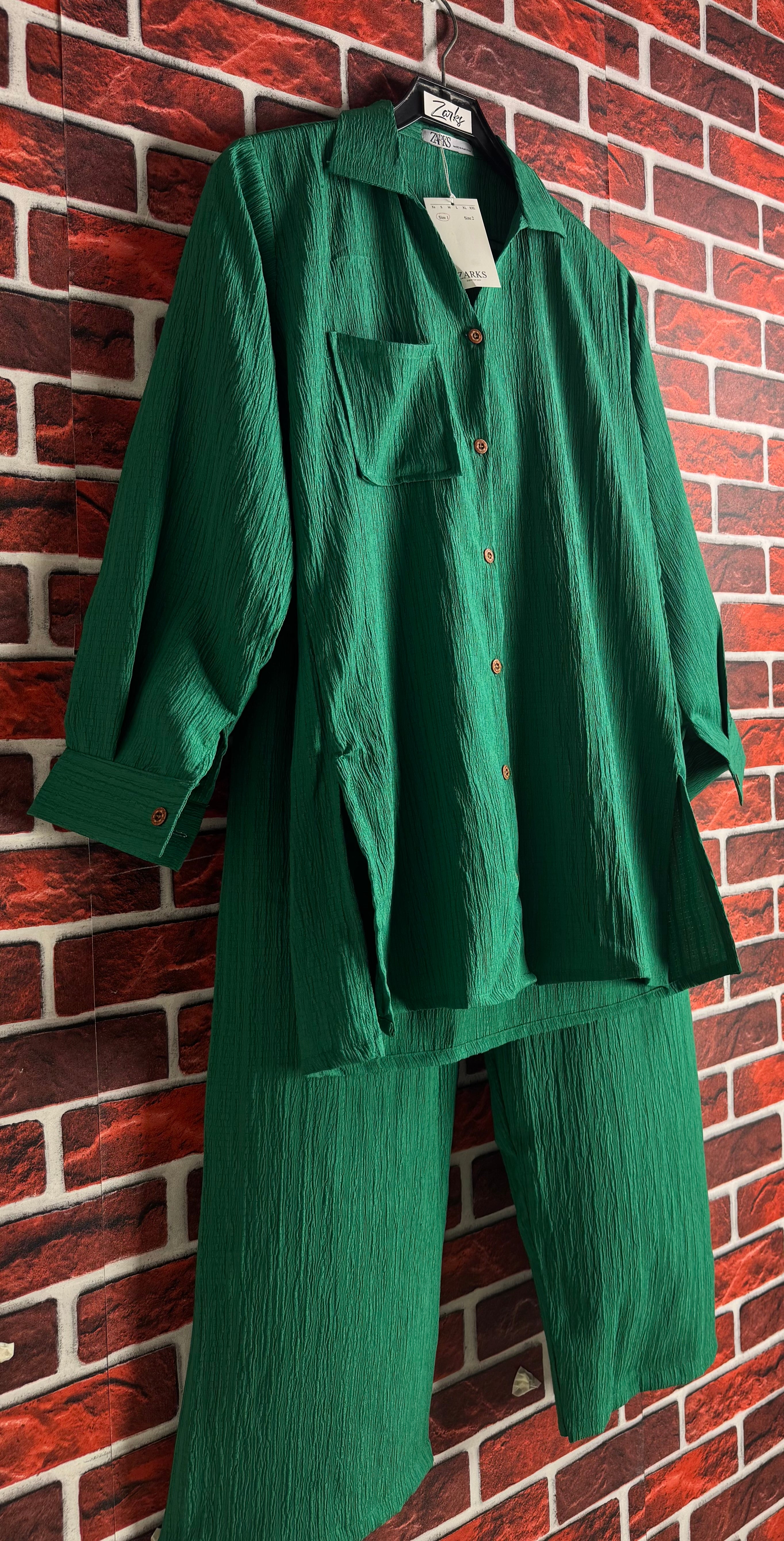 Green textured coord set