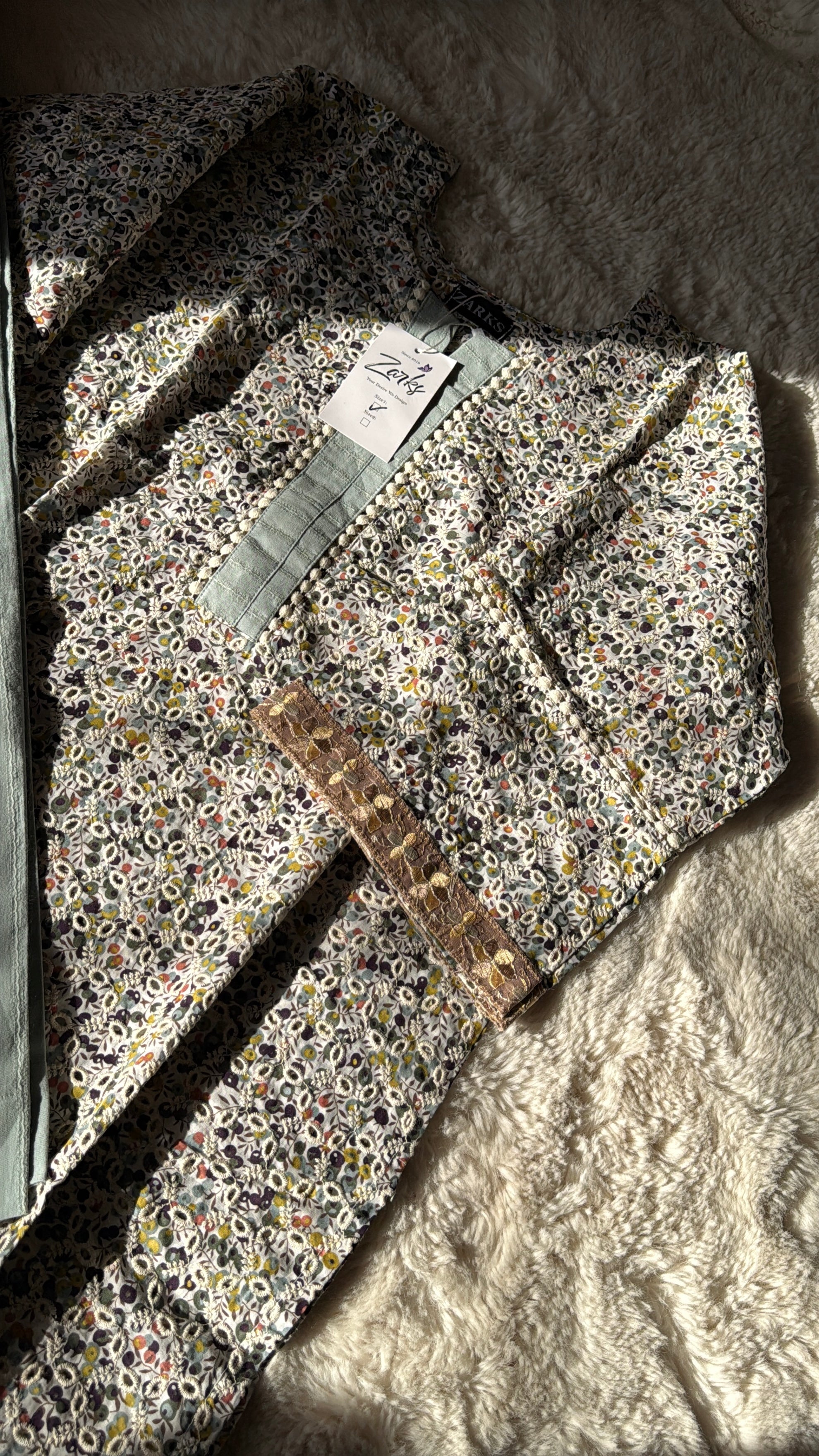 Printed chickankari set