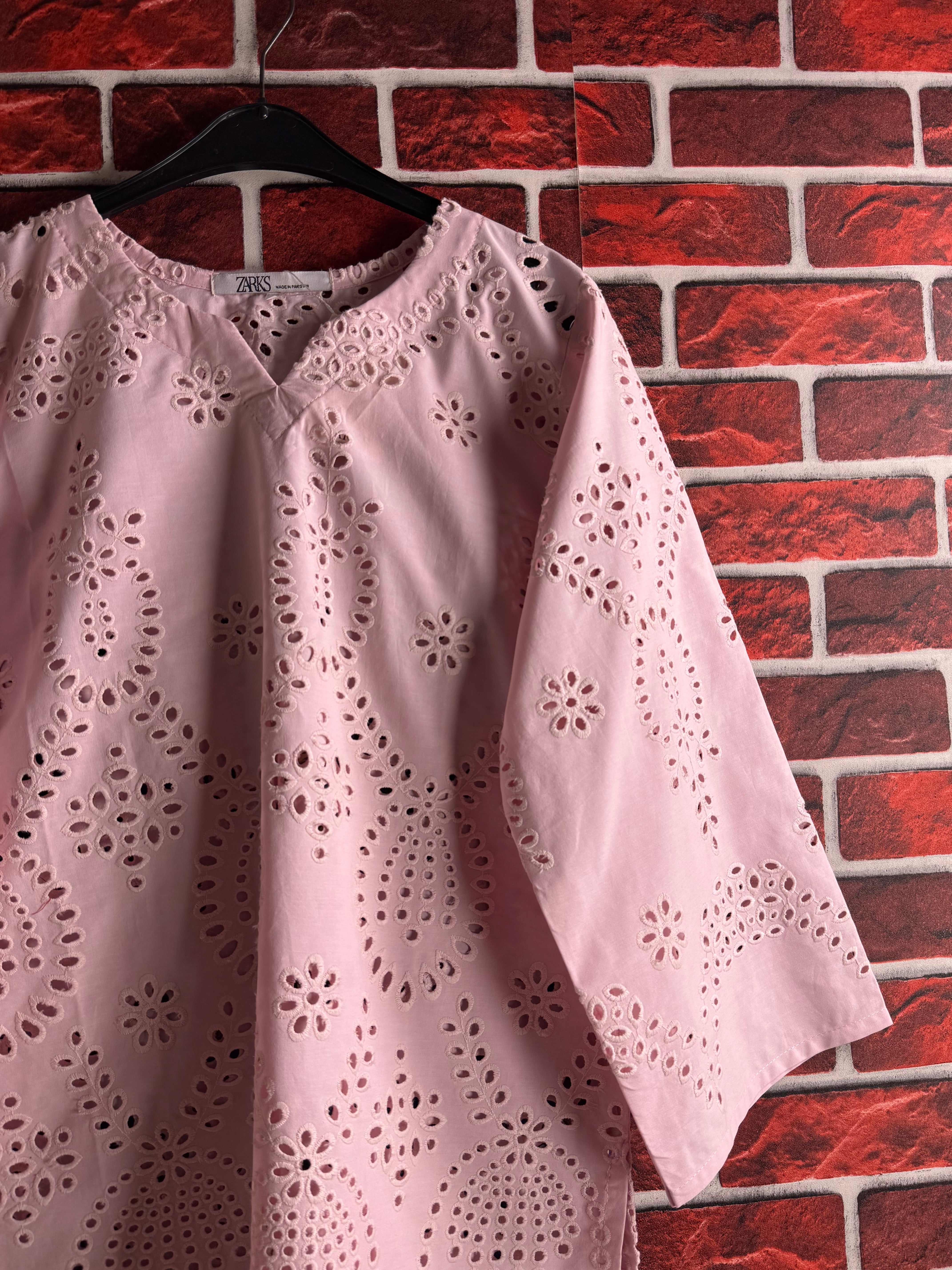 Pink chikankari set