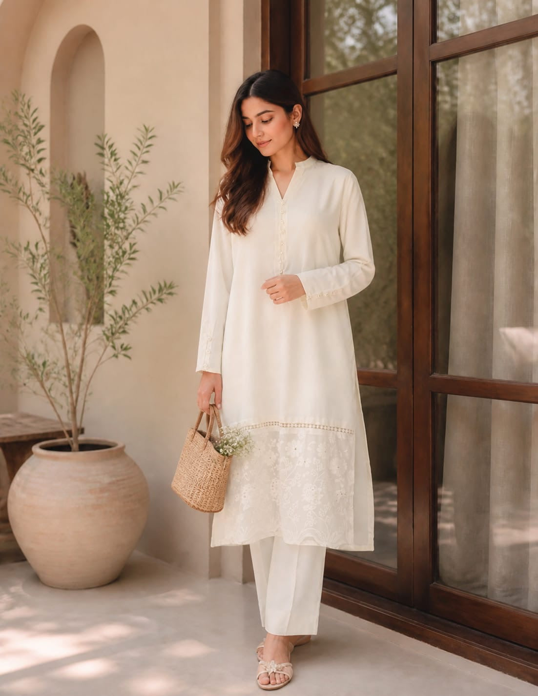 Cream dove outfit