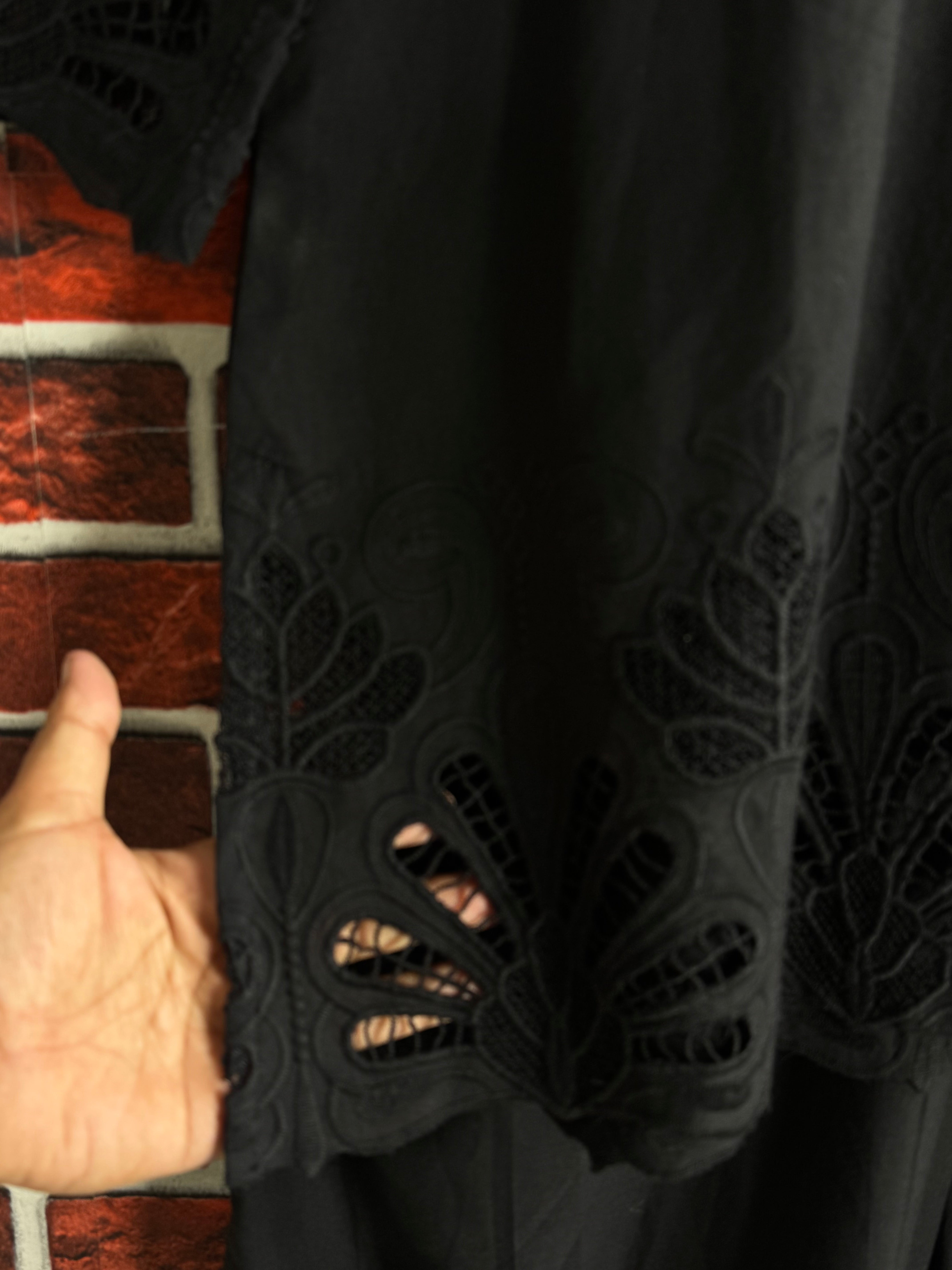 Black schiffli Coord set