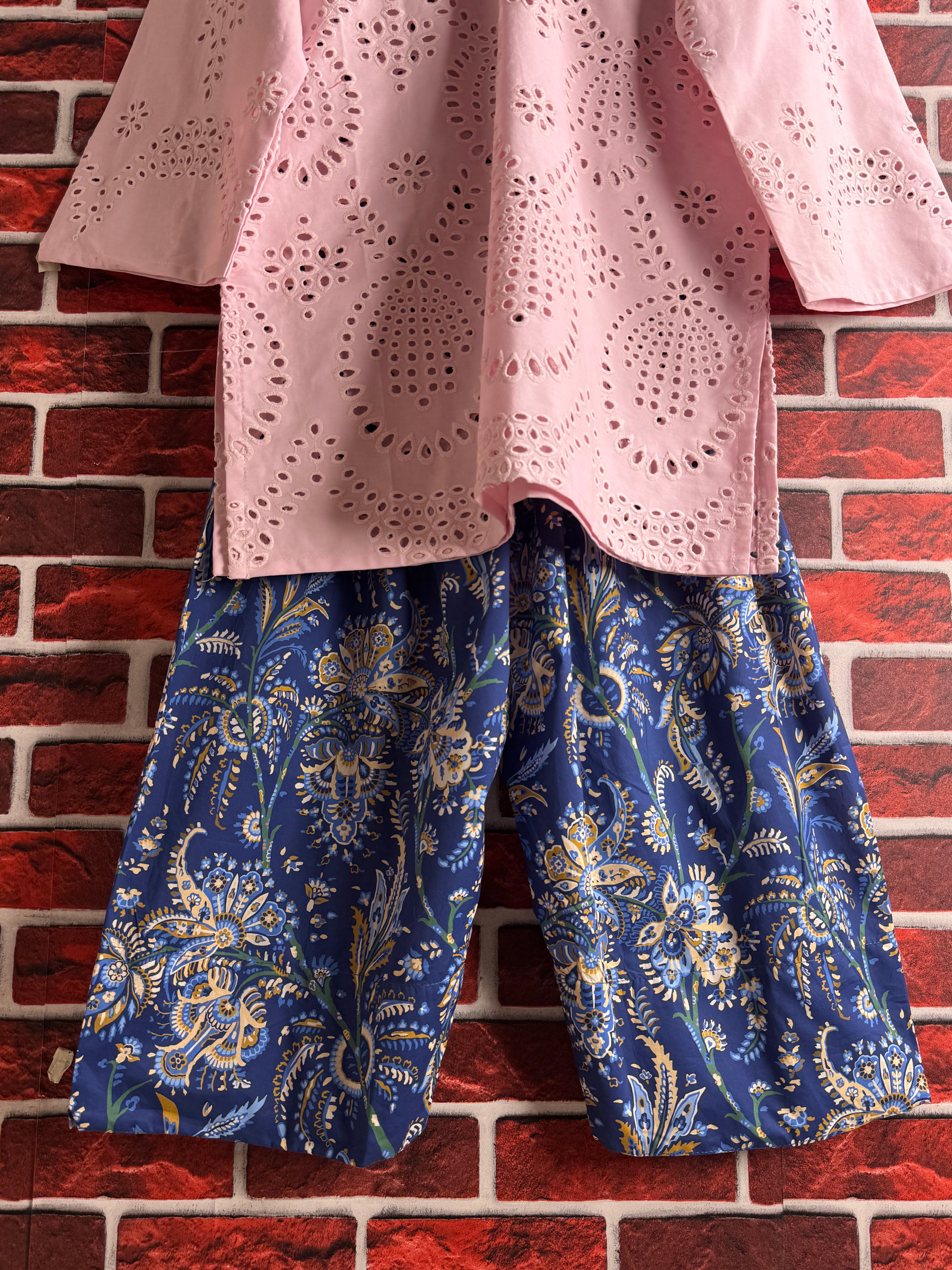 Pink chikankari set