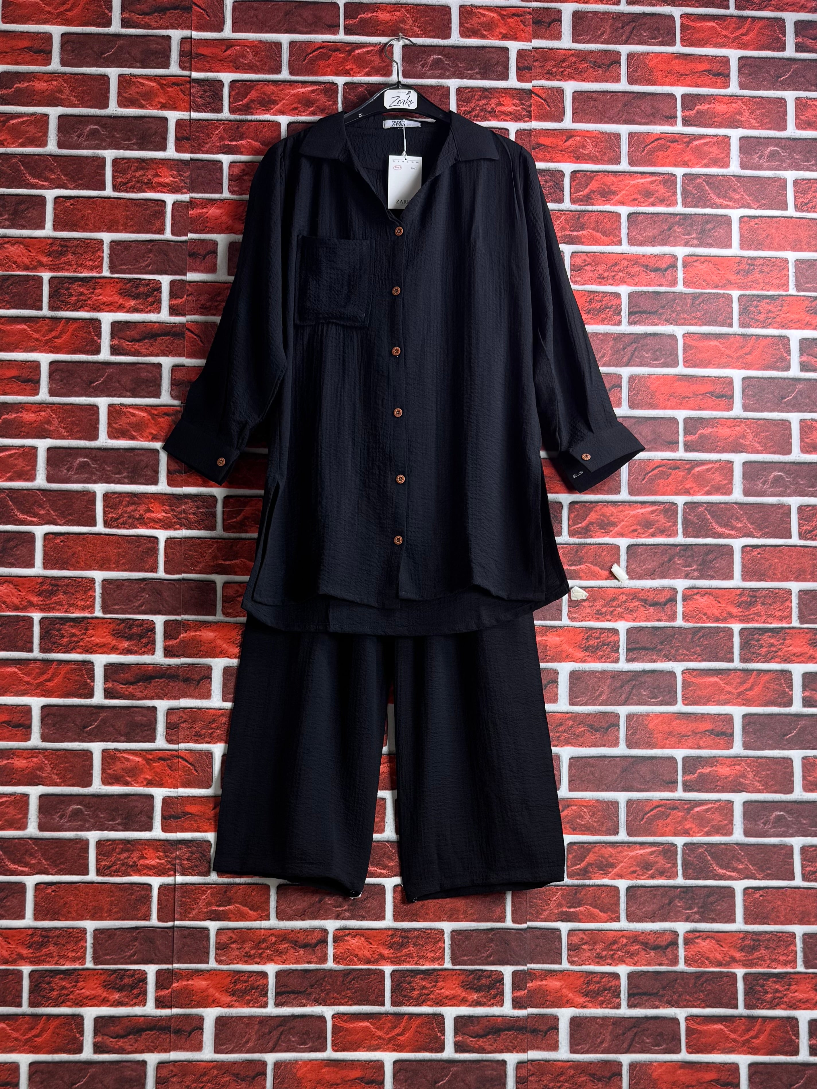 Black textured Coord set