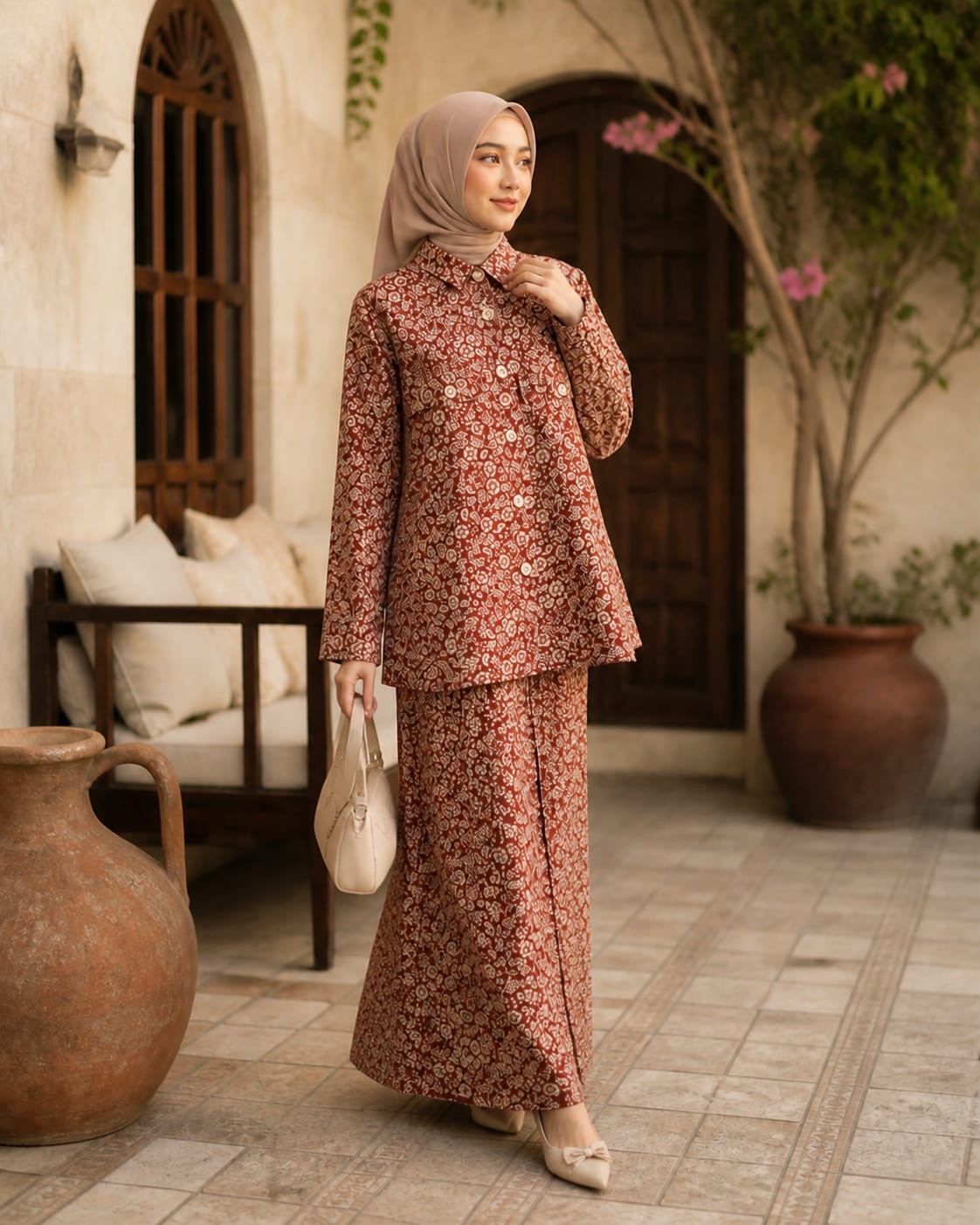 Peach corduroy coord