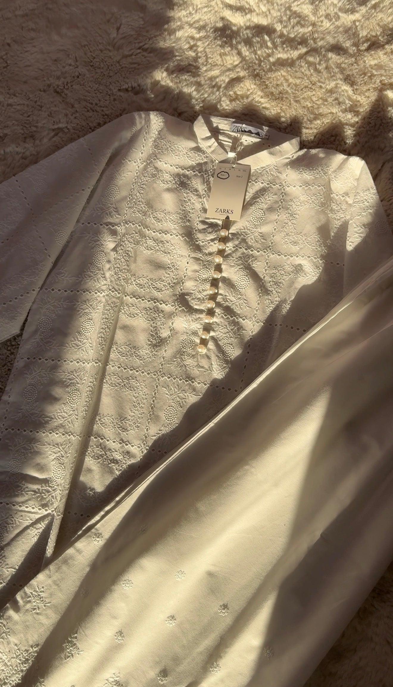 White chickankari outfit