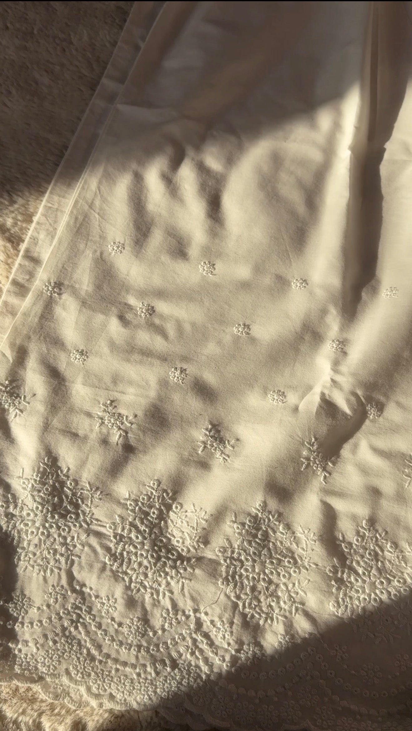 White chickankari outfit