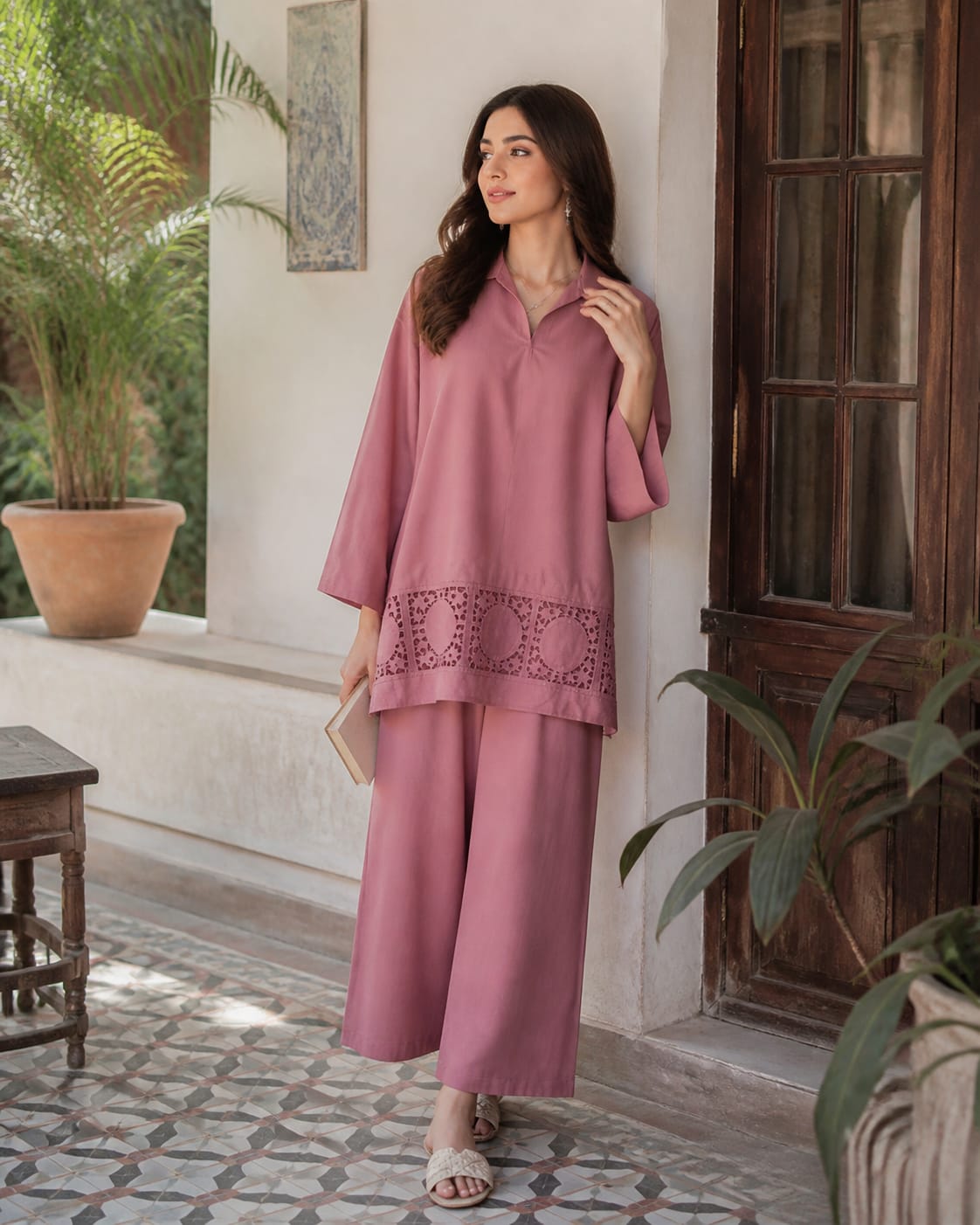 Tea pink schiflli coord