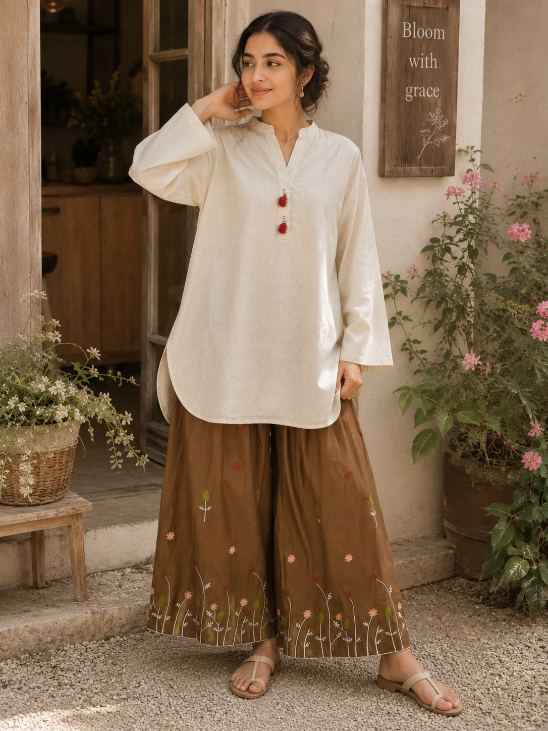 Brown Chickenkari set