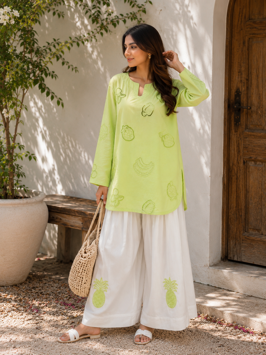Pastel green fruitkari set