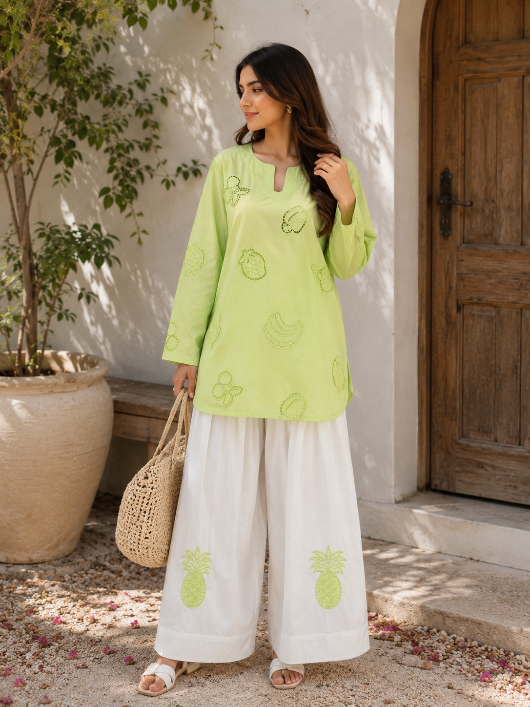Pastel green fruitkari set