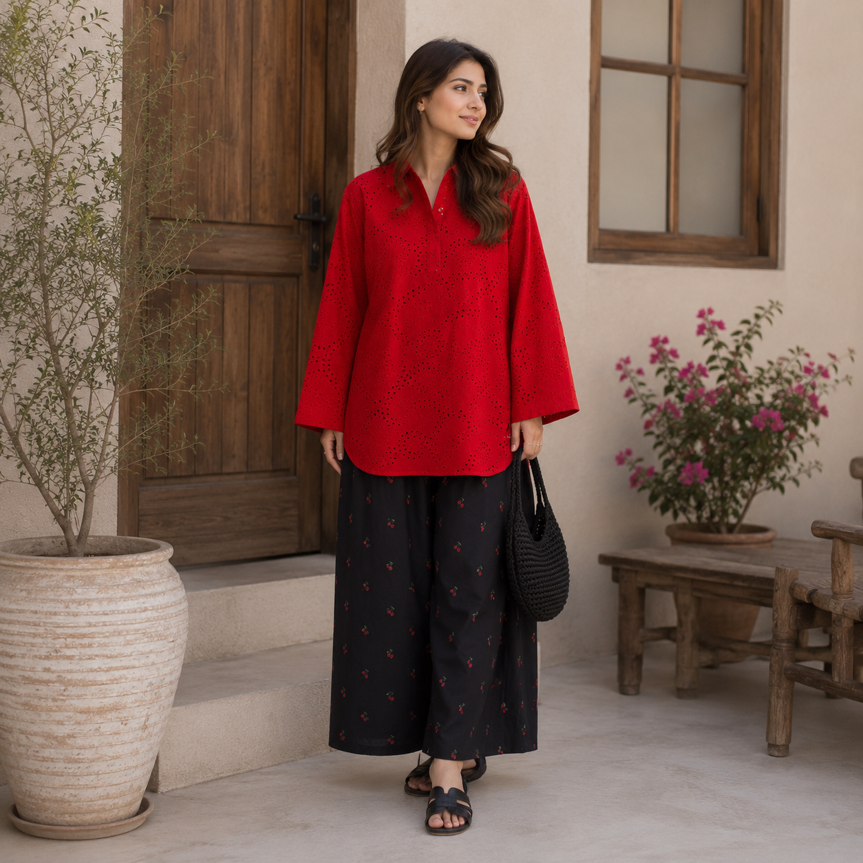 Red cherry Chickenkari set