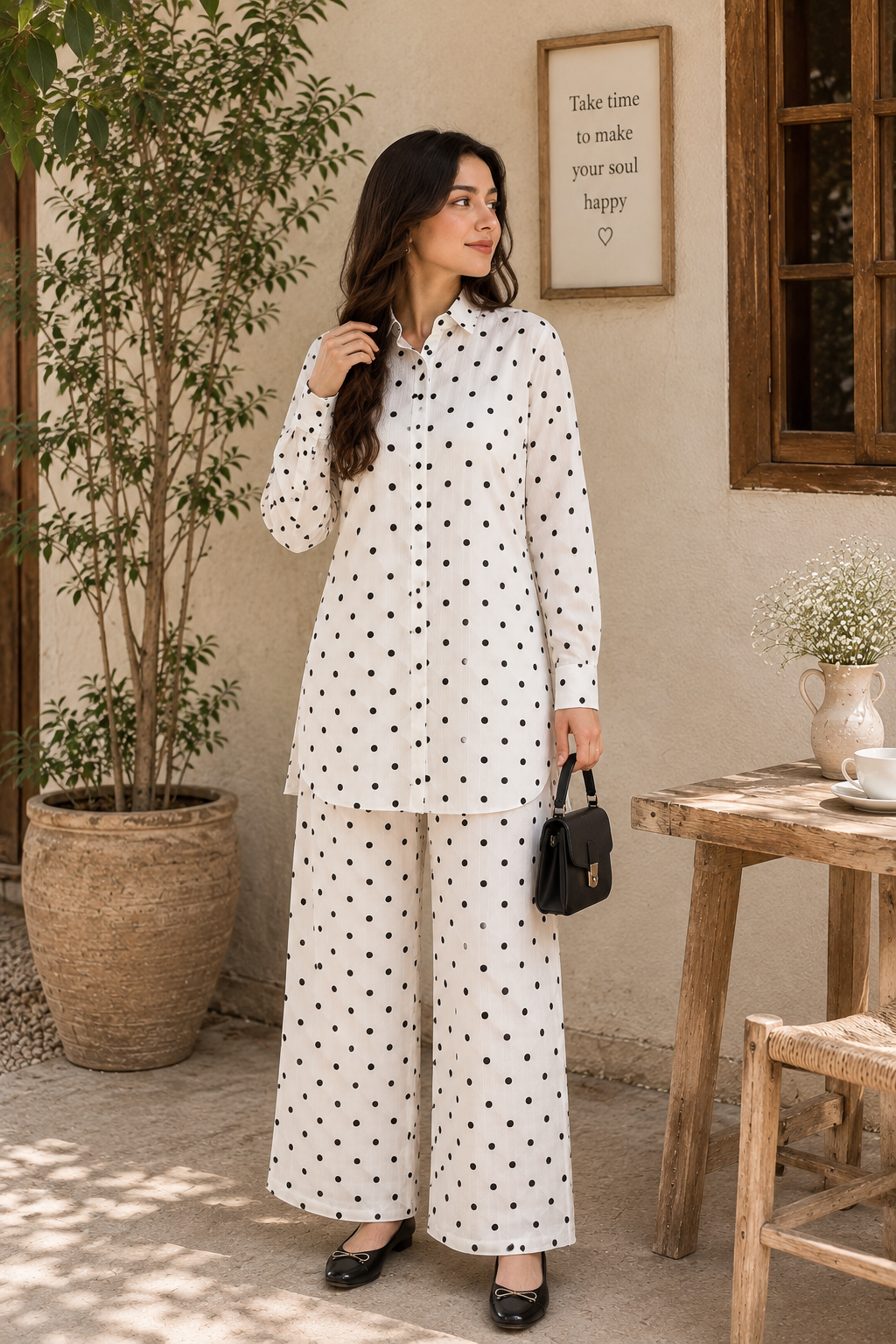 White polka texture set