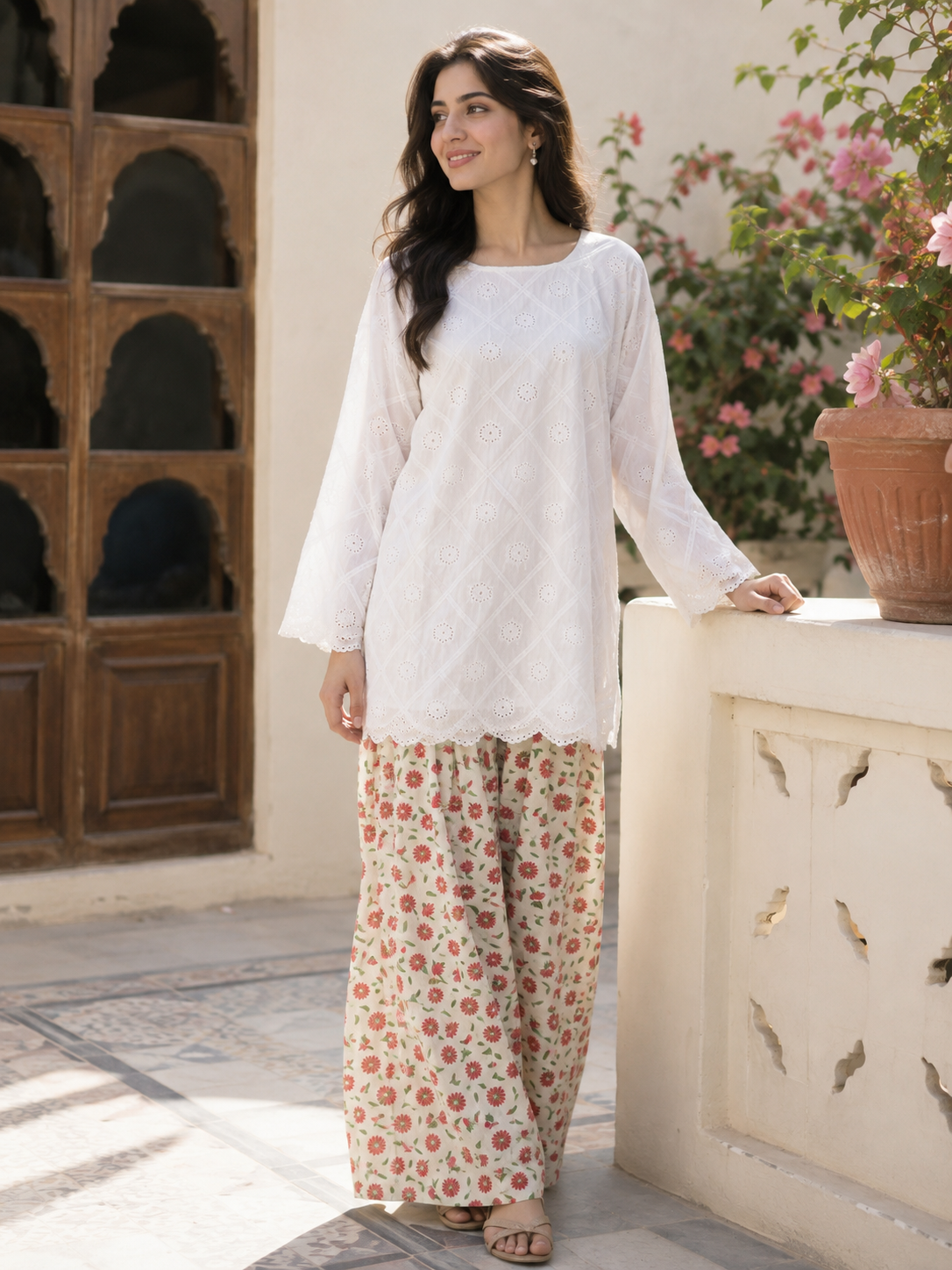 White daisy Chickenkari set
