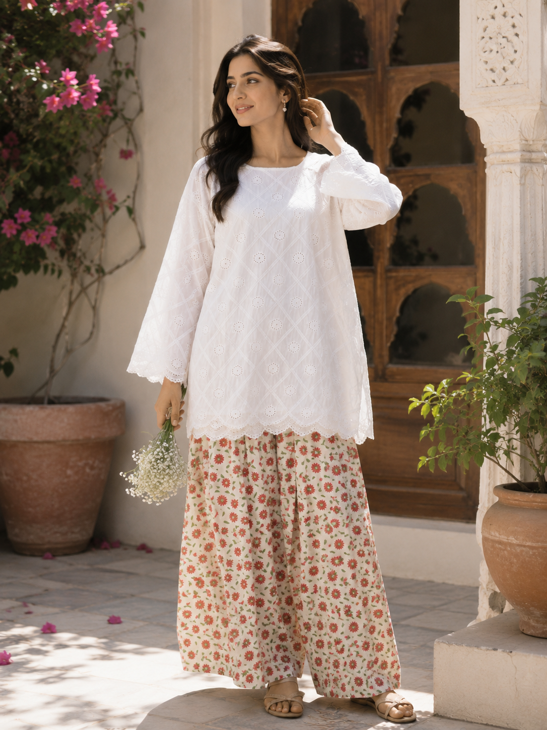 White daisy Chickenkari set