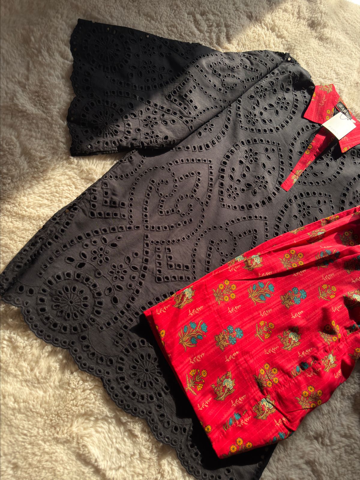 Black chickankari outfit