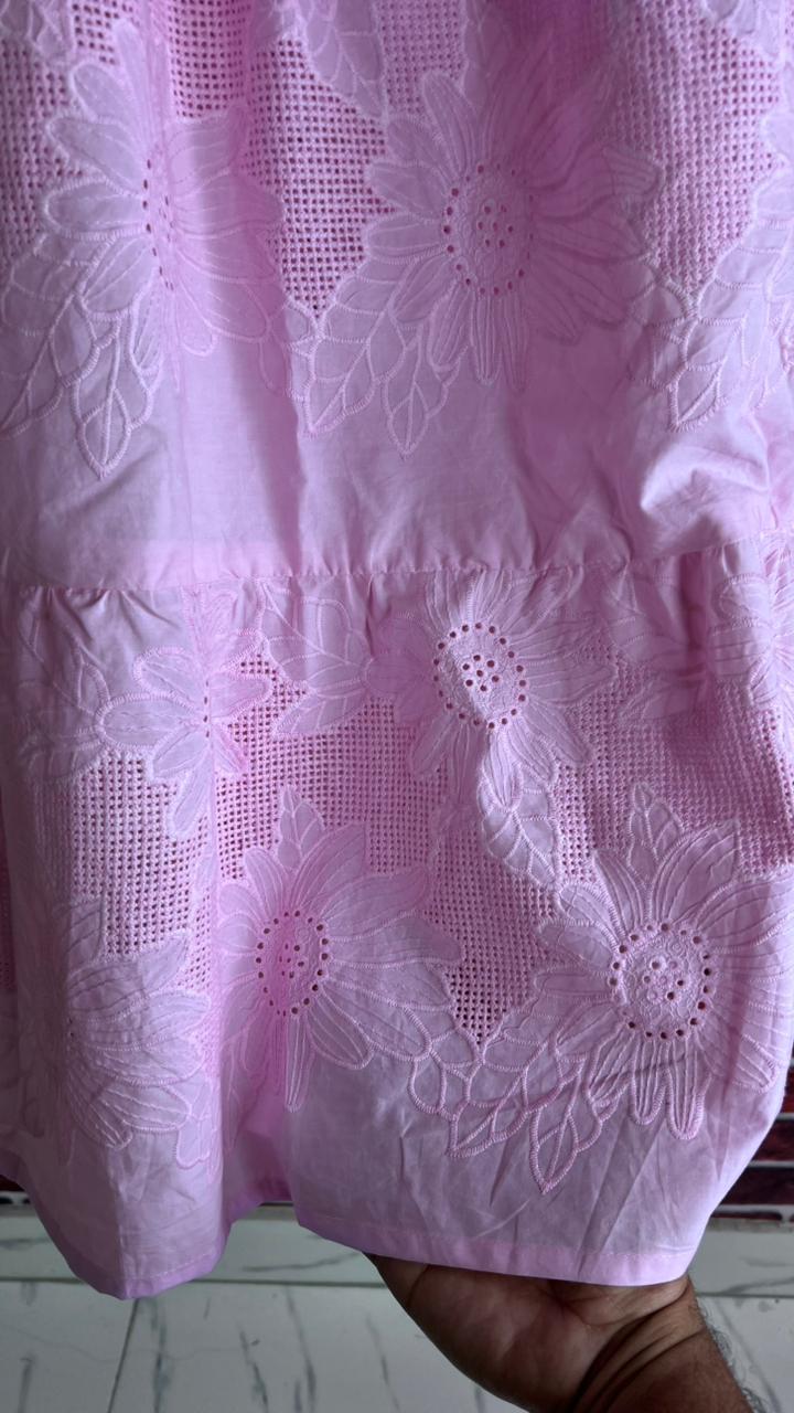 Baby pink Chickenkari frock