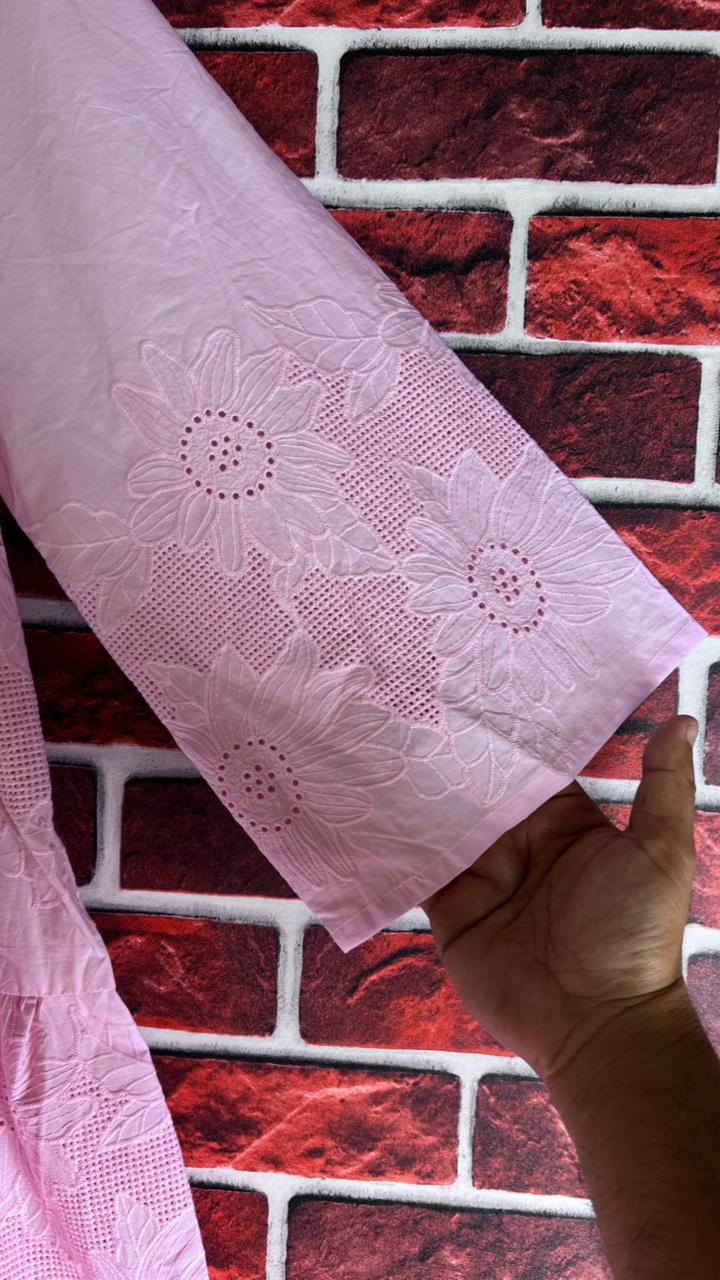 Baby pink Chickenkari frock