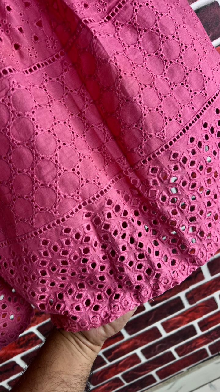 Dark pink chickenkari frock