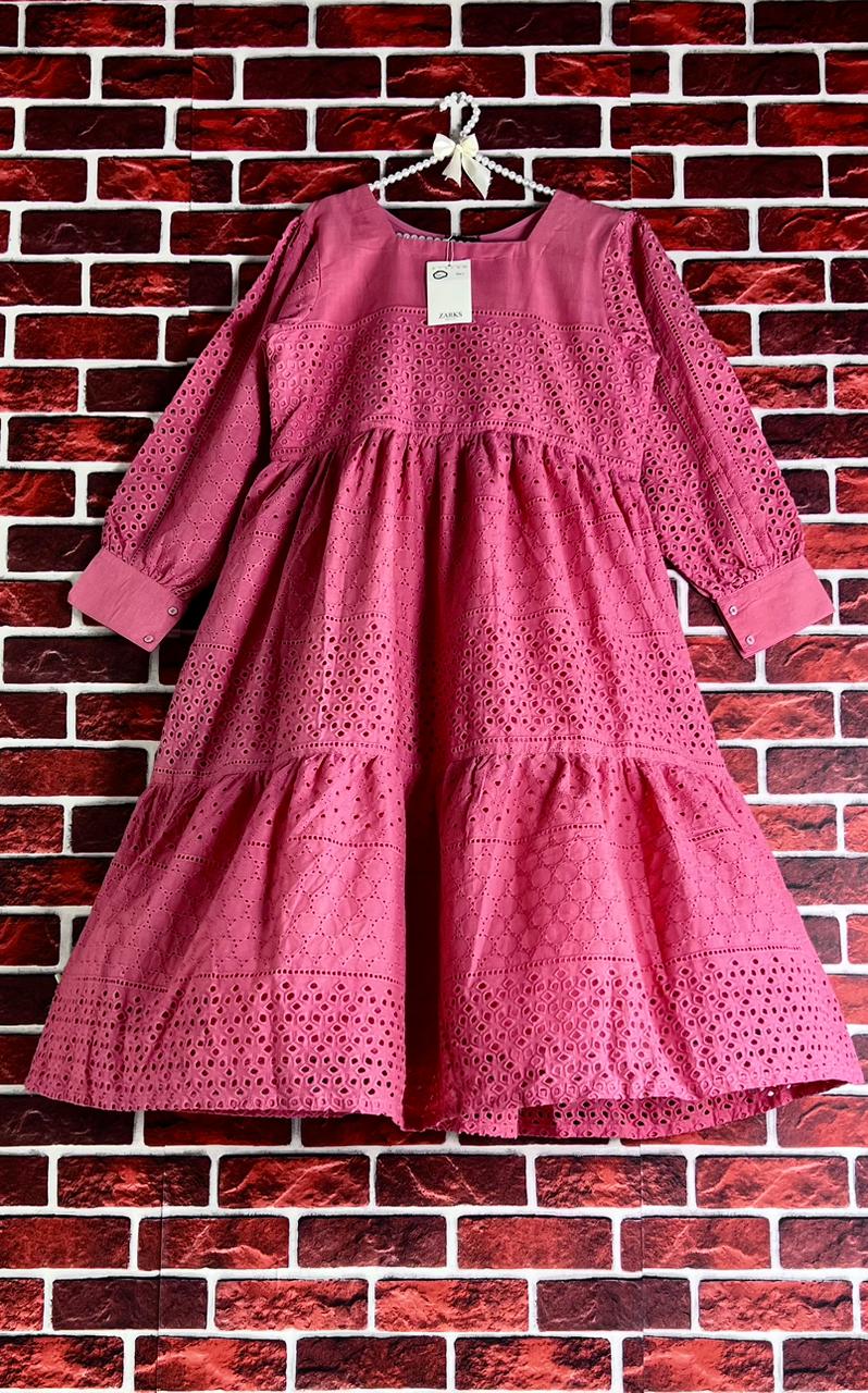 Dark pink chickenkari frock