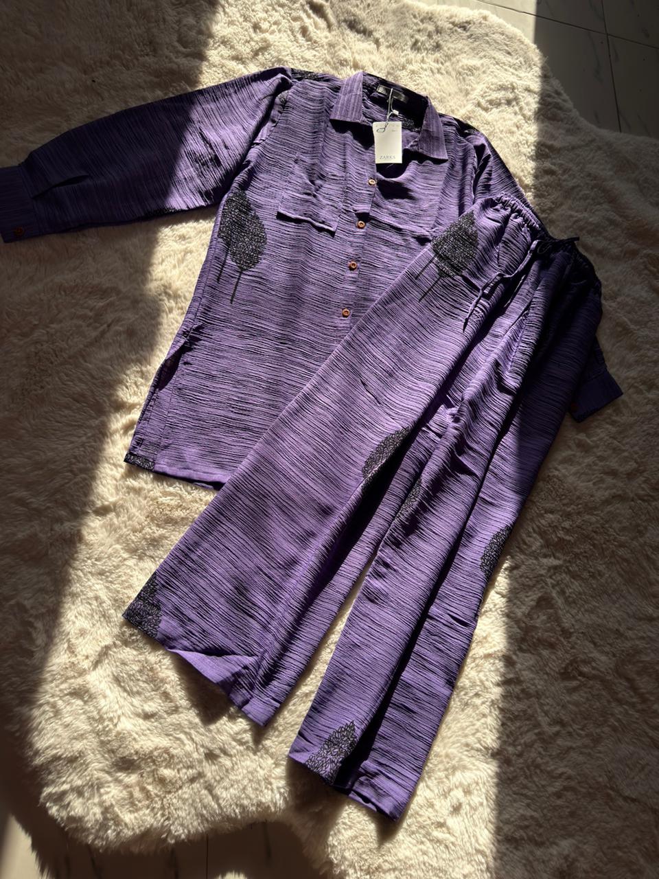 Pine purple textured fit