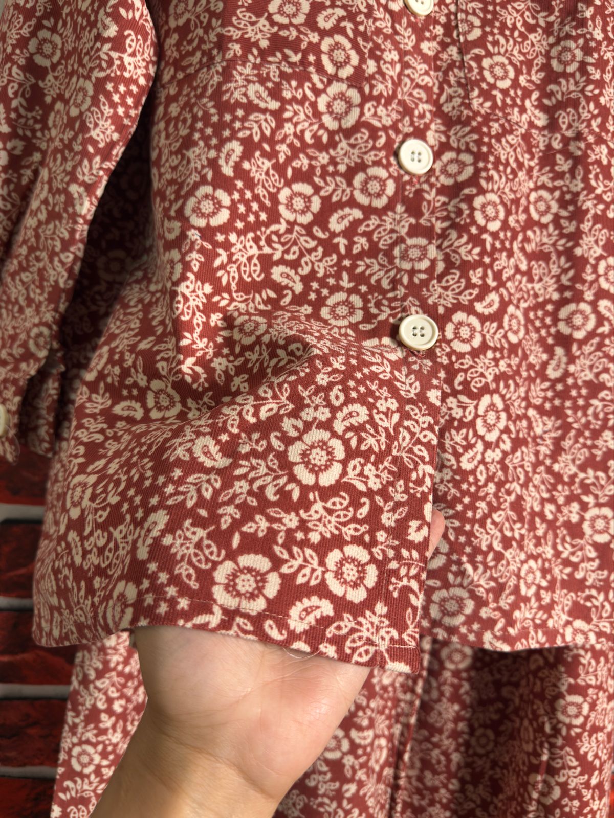 Peach corduroy coord