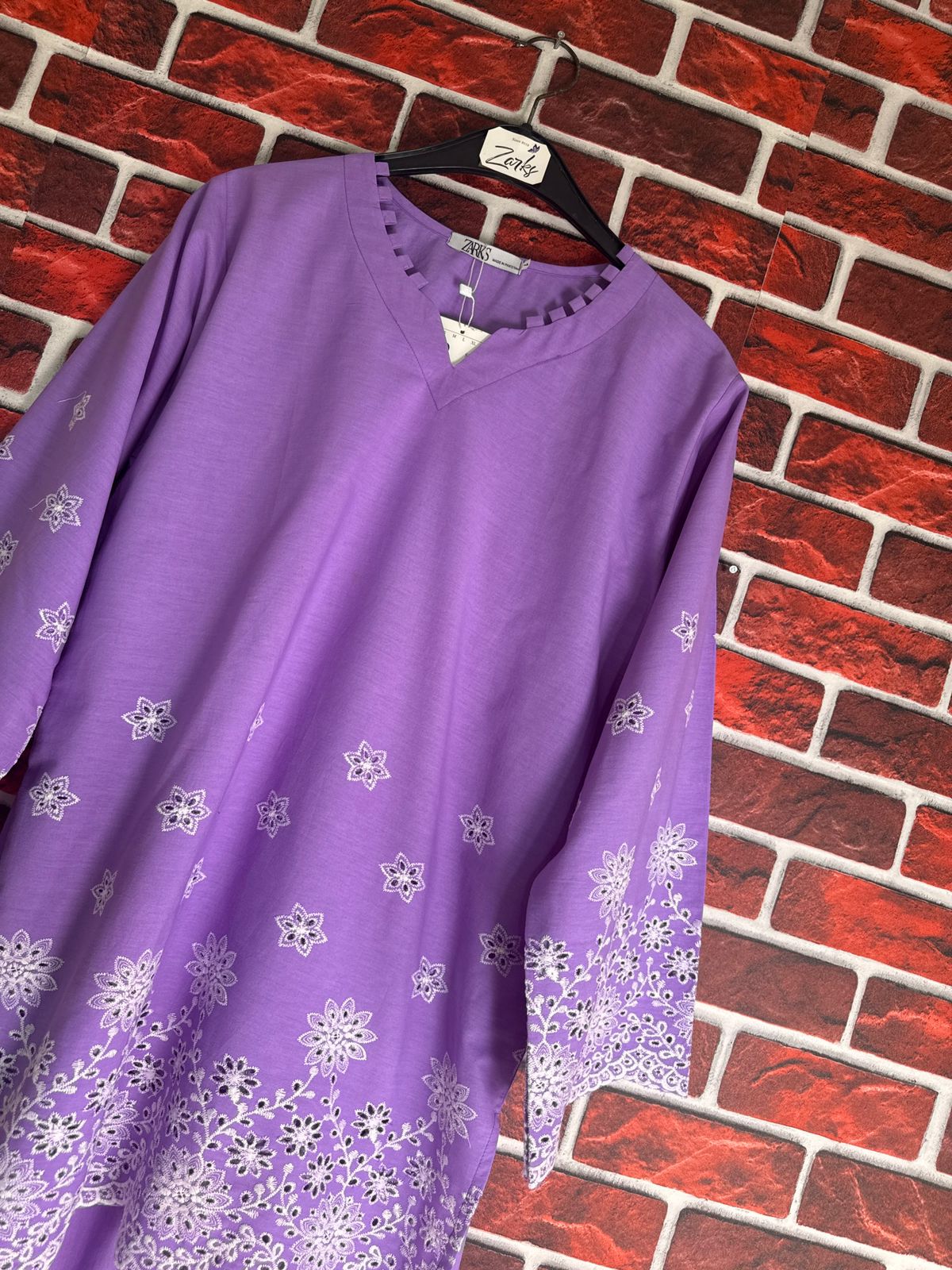 Lilac schiffli coord