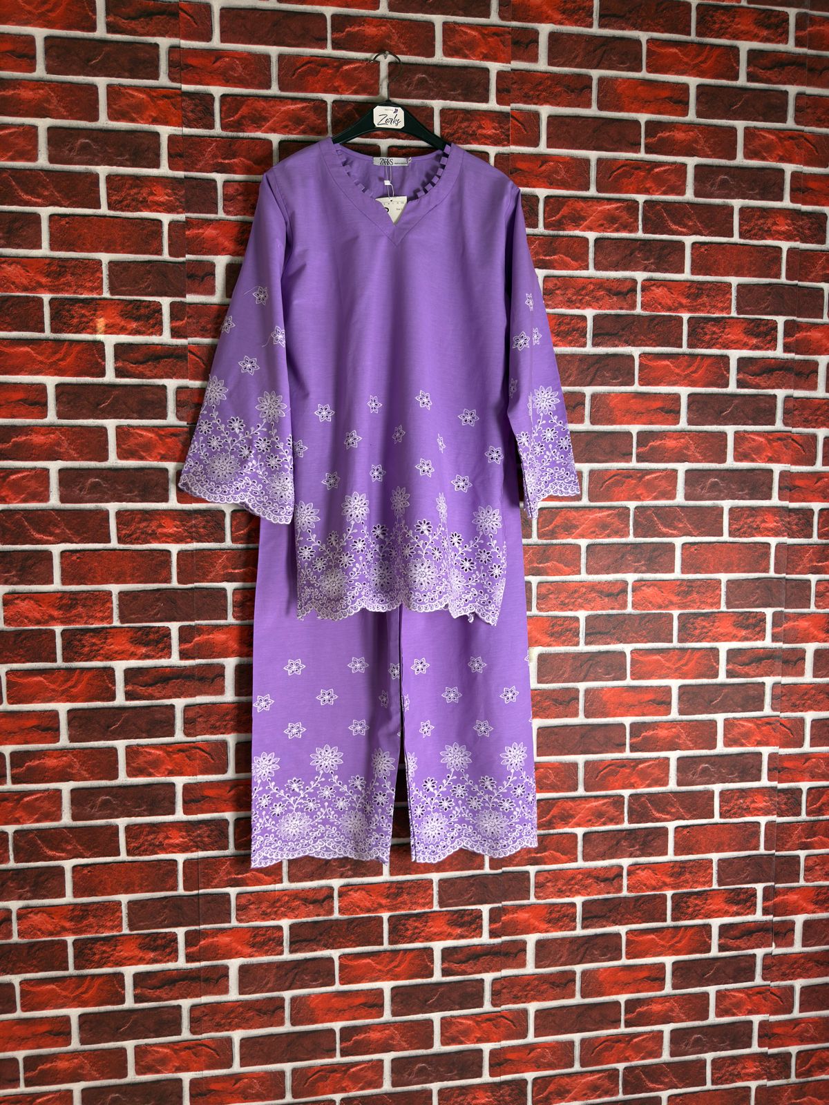 Lilac schiffli coord-II