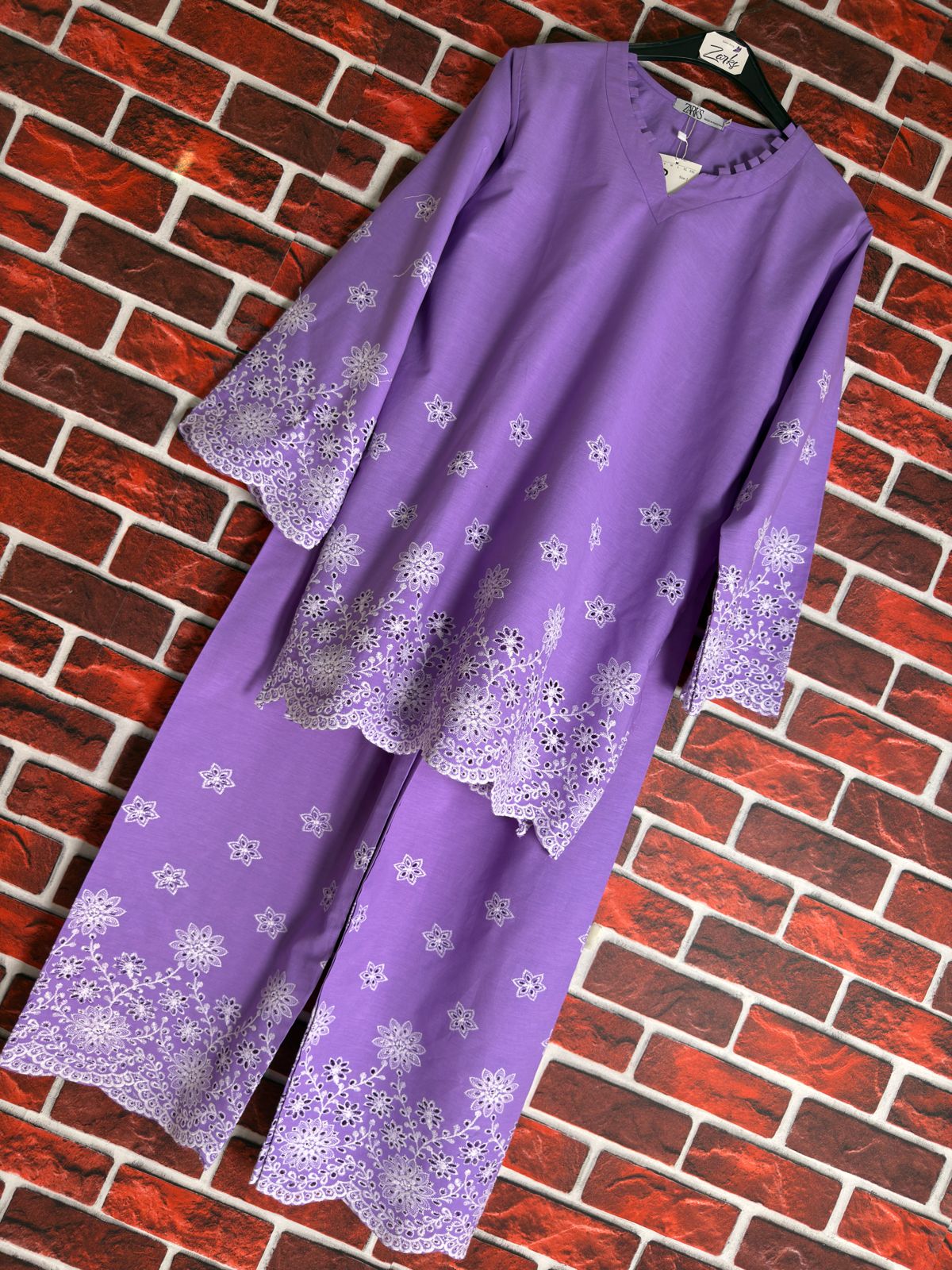 Lilac schiffli coord-II