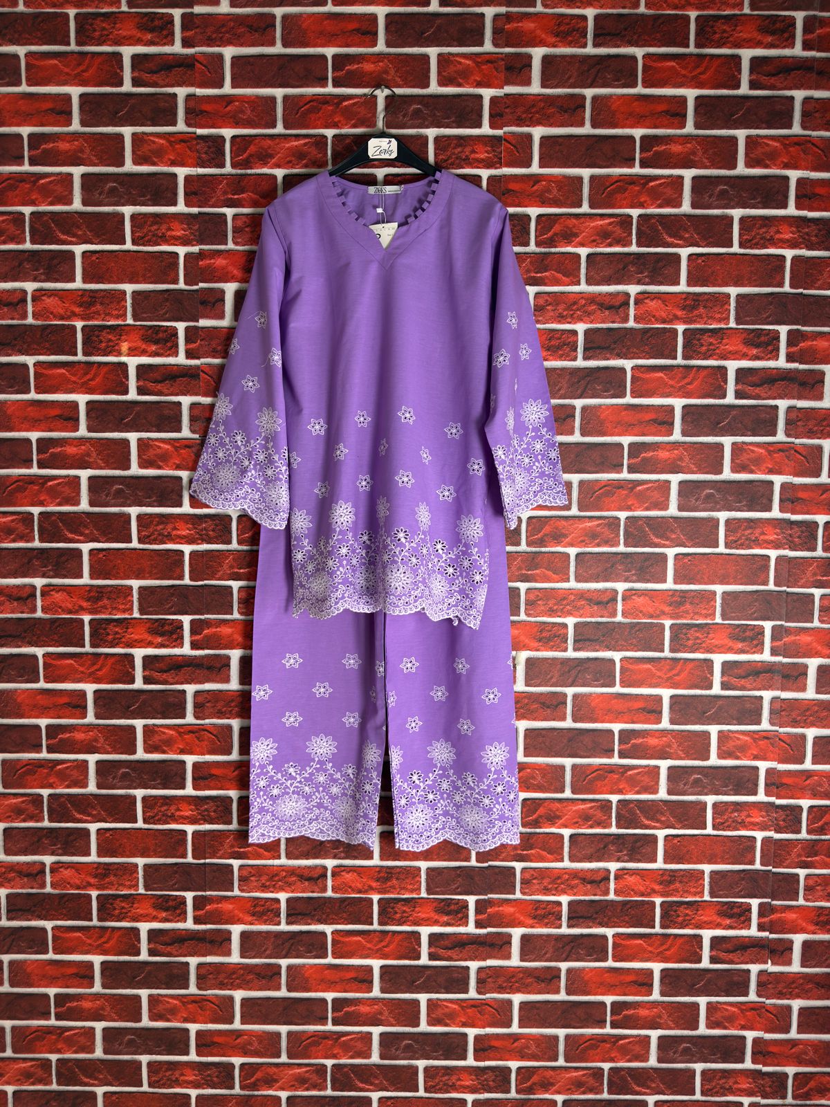 Lilac schiffli coord-II