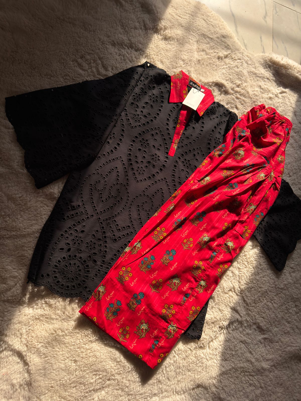 Black chickankari outfit