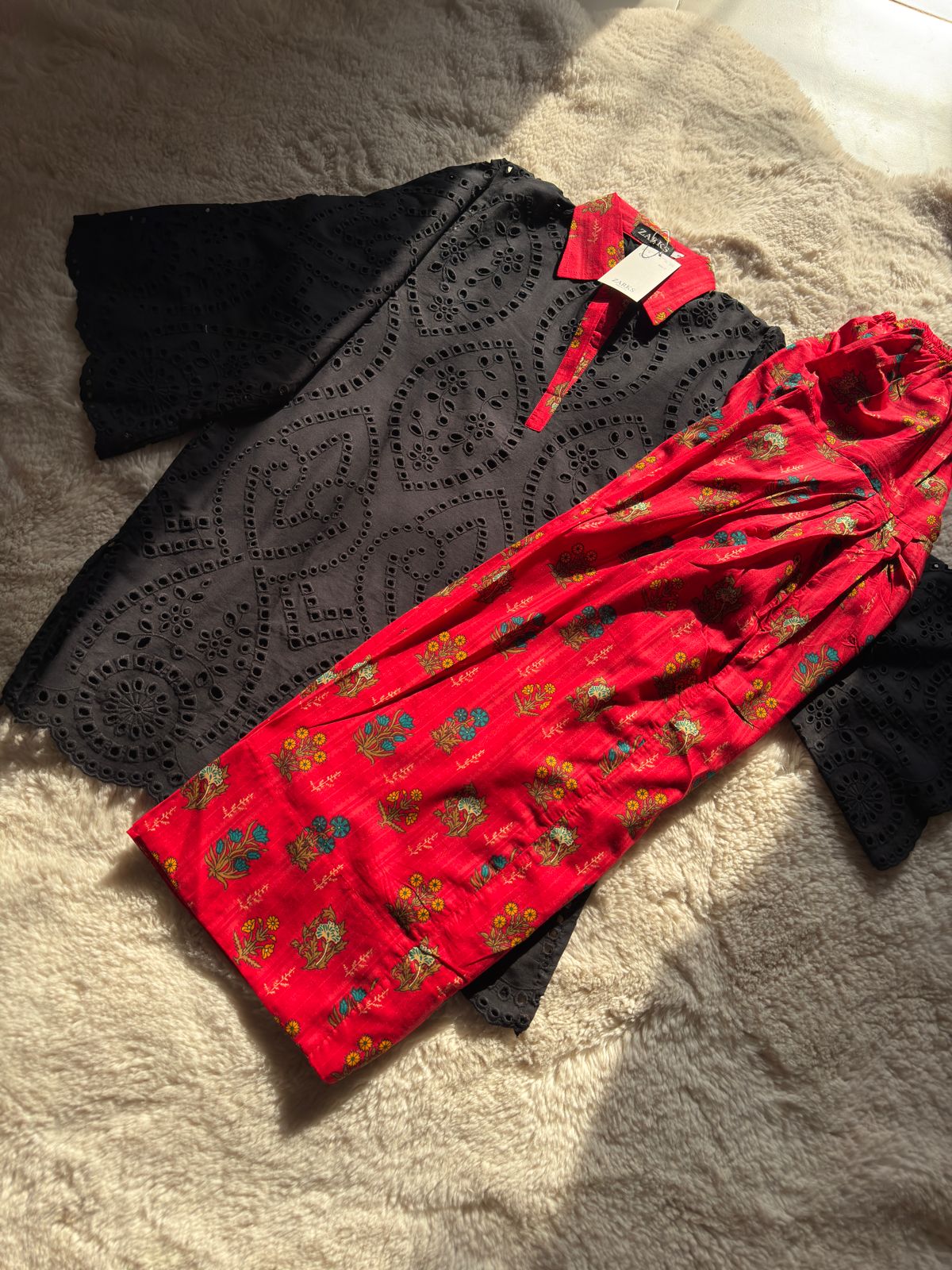 Black chickankari outfit