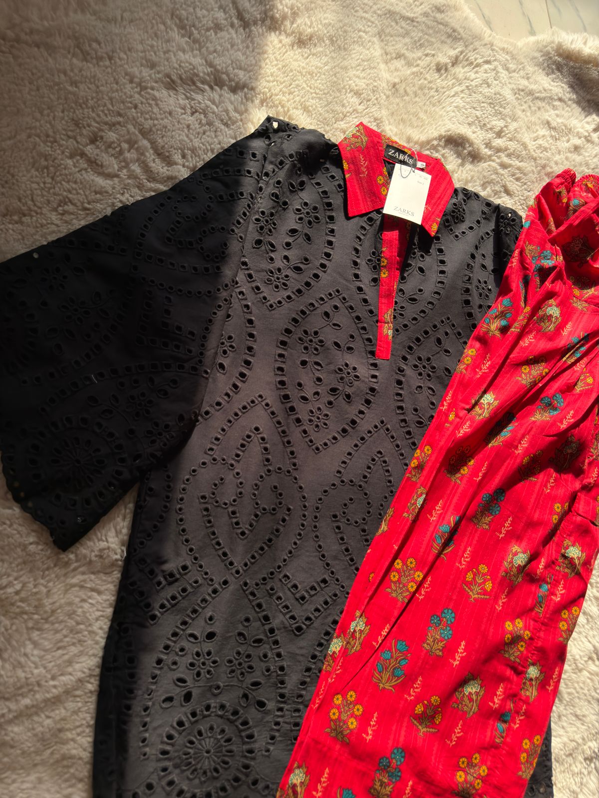 Black chickankari outfit