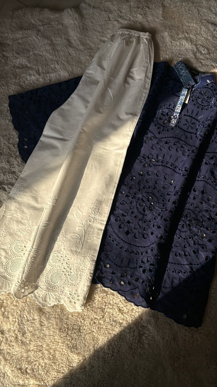Navy chikankari set