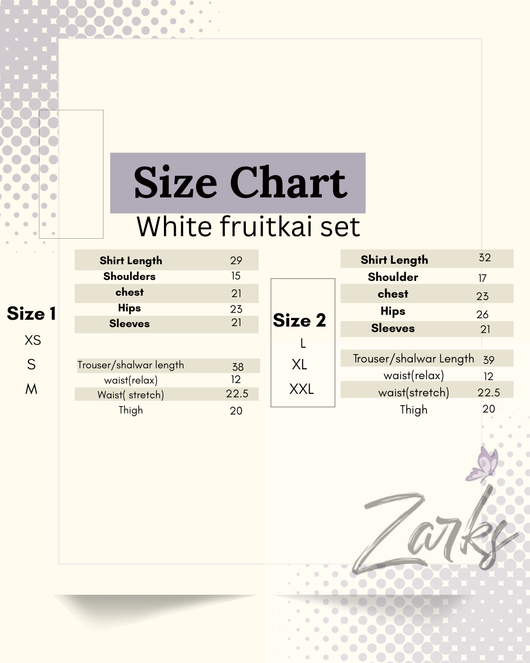 White fruitkari set