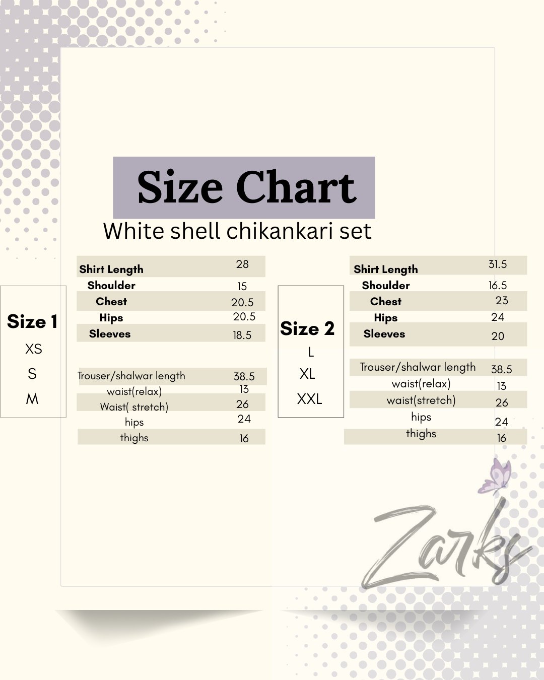 White shell chikankari set
