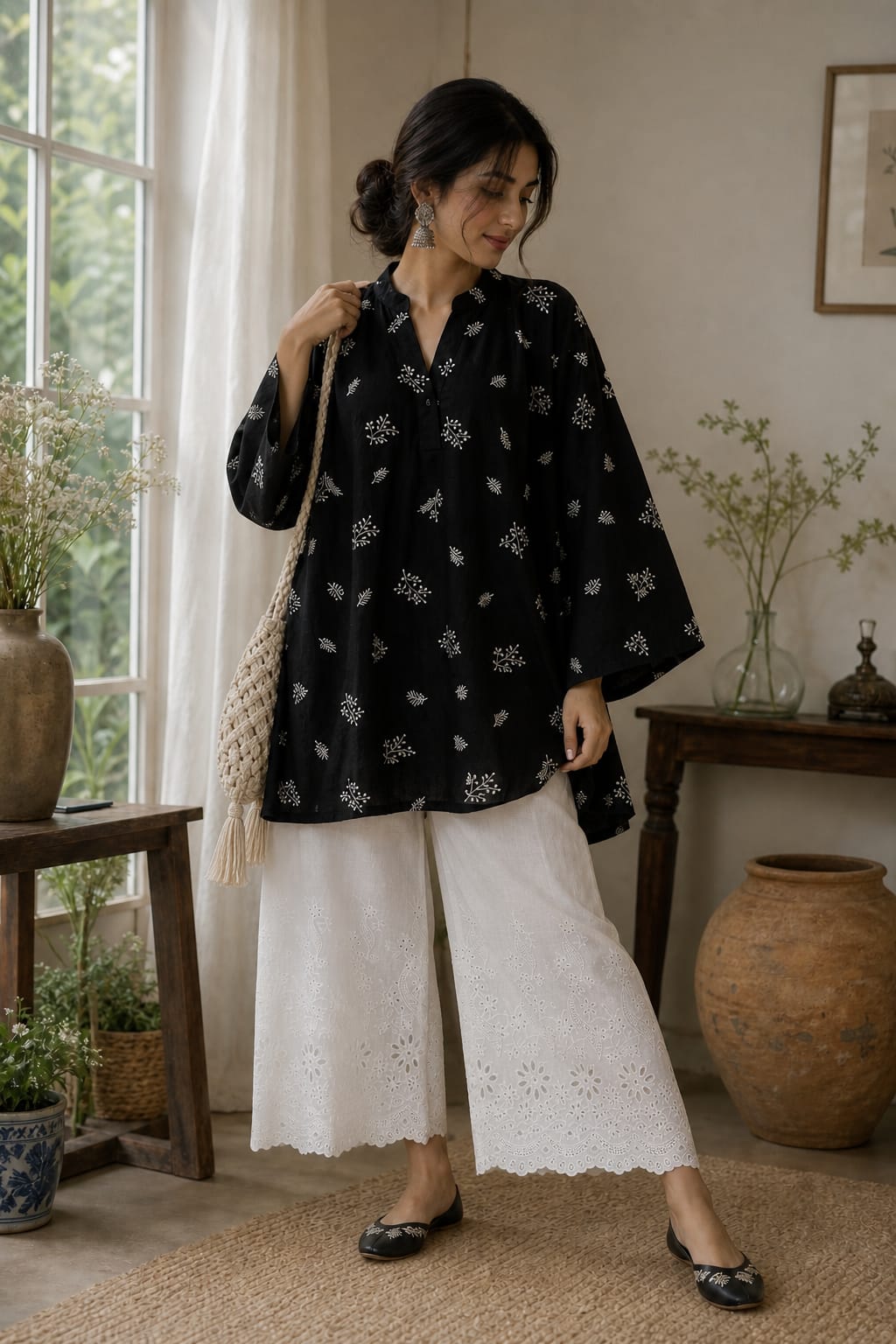 Black chickankari set
