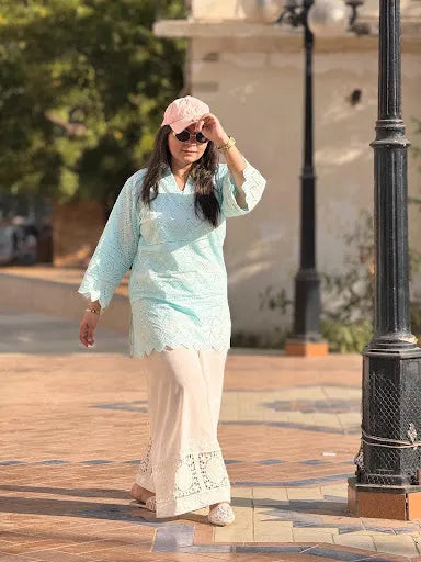 Powder blue chickenkari set