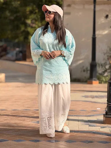 Powder blue chickenkari set