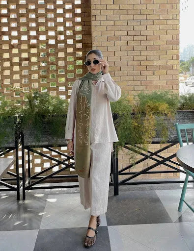 Beige textured coord