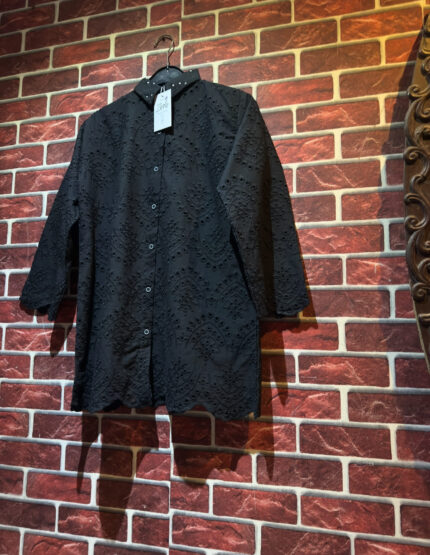 Black chickankari top